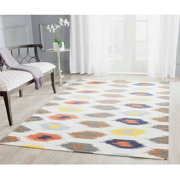 Safavieh  Handmade Flatweave Dhurries Terese Modern Wool Rug 4' x 6' 4' x 6' Indoor,Handmade Living Room,Bedroom Rectangle