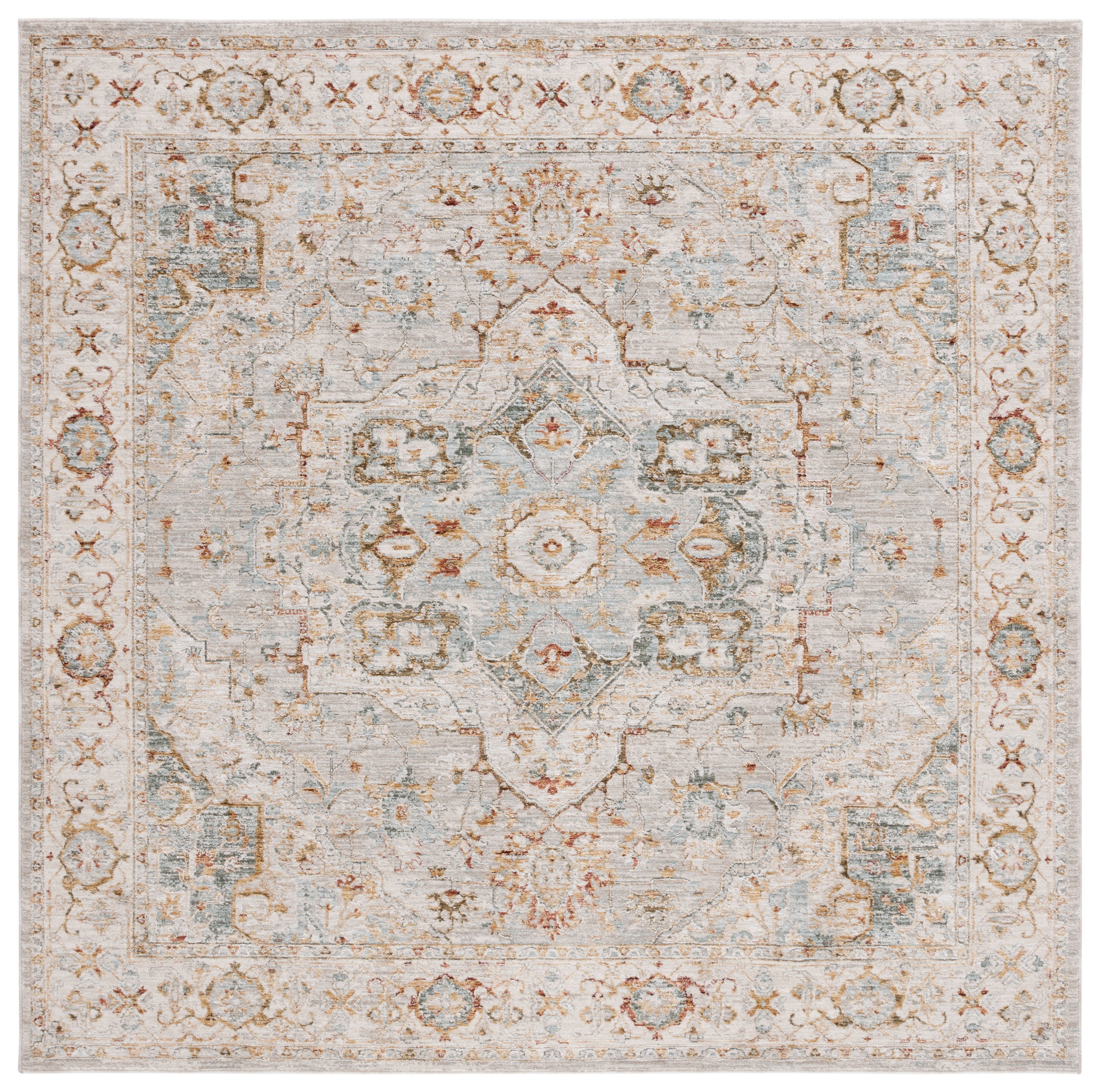 Hamilton HLT110 Power Loomed Area Rug - Gray/Blue - 6'7"x6'7" - Safavieh.