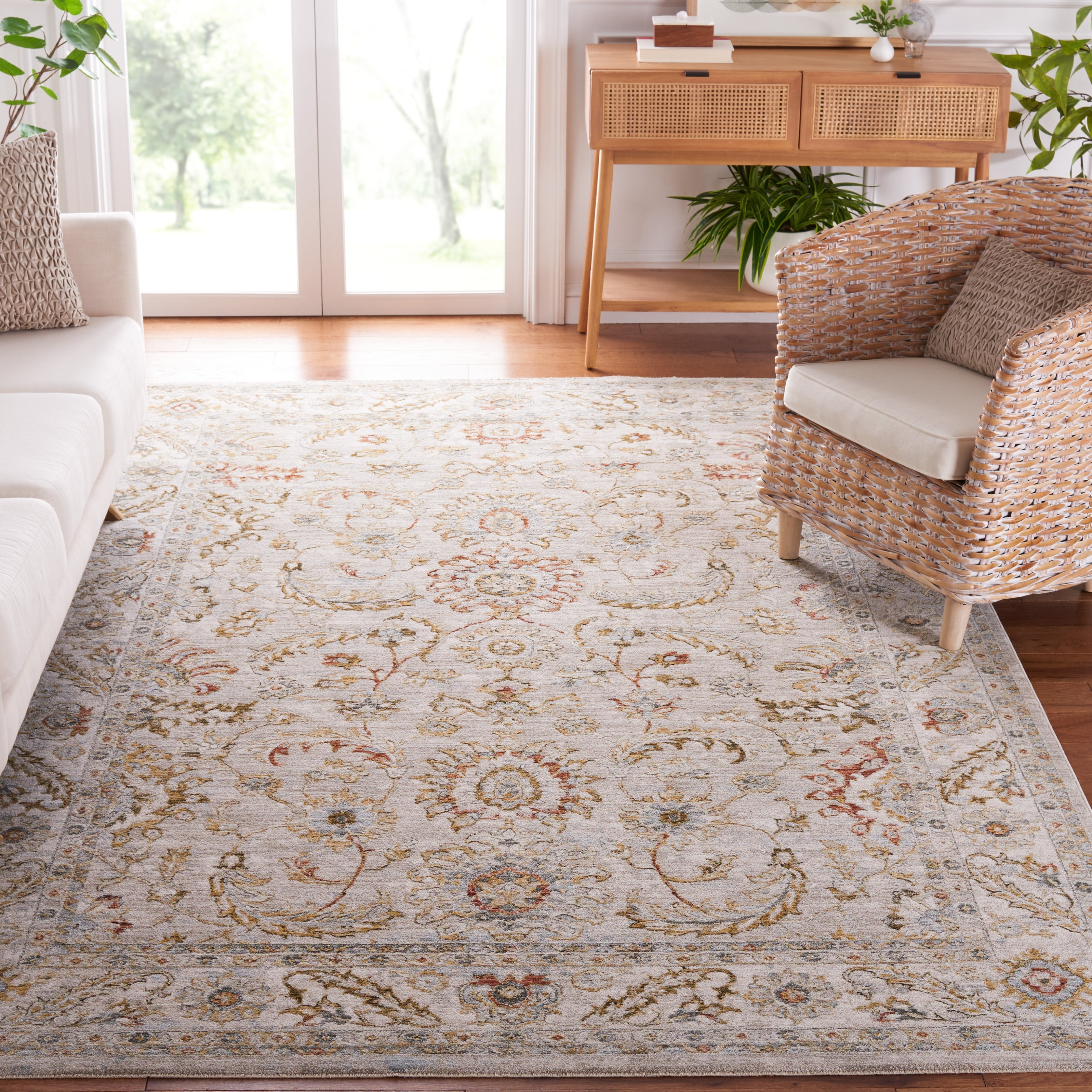 Hamilton HLT108 Power Loomed Area Rug - Gray/Gold - 4'x6' - Safavieh.