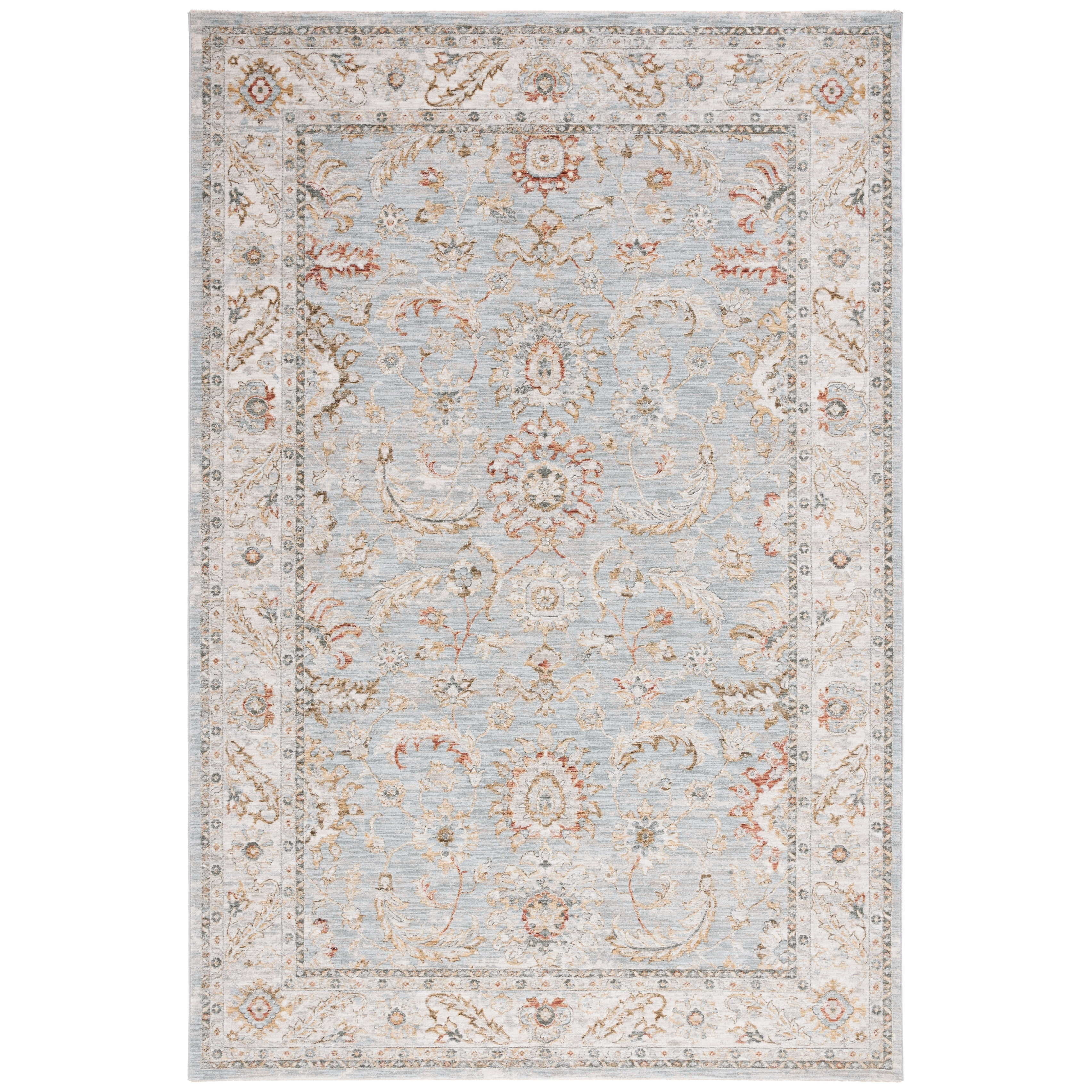 Hamilton HLT108 Power Loomed Area Rug - Blue/Gold - 6'7"x6'7" - Safavieh.