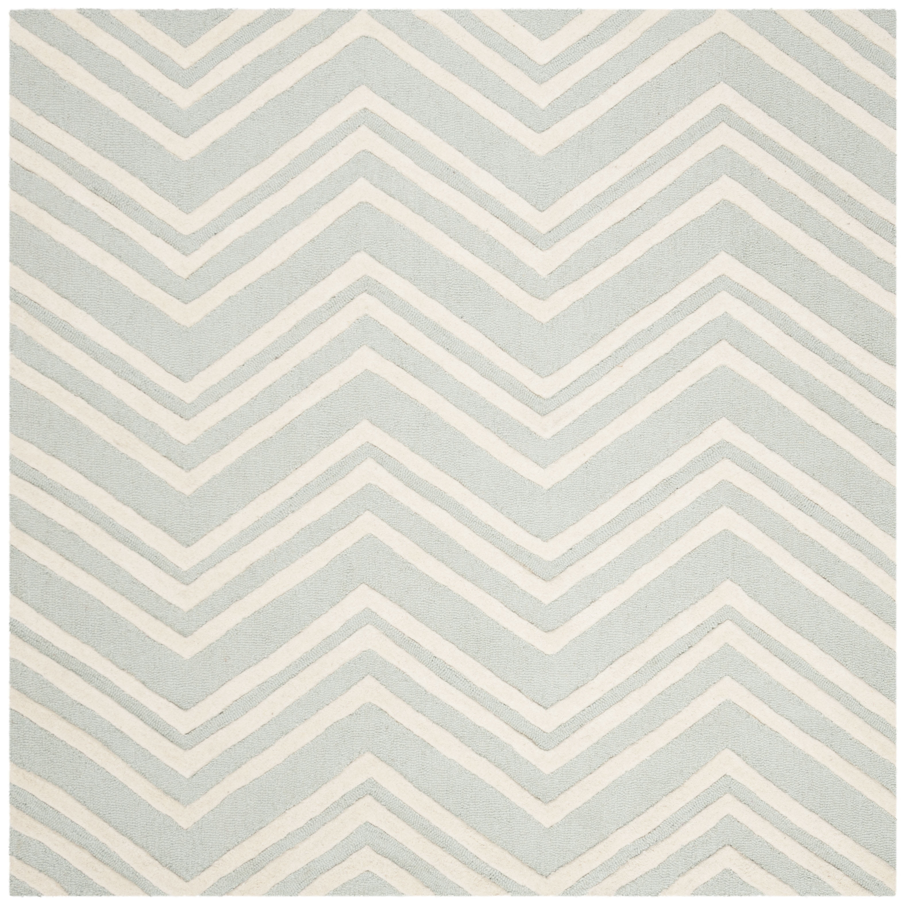 Safavieh Kids SFK910 Hand Tufted Area Rug - Mint/Ivory - 5'x5' - Safavieh.