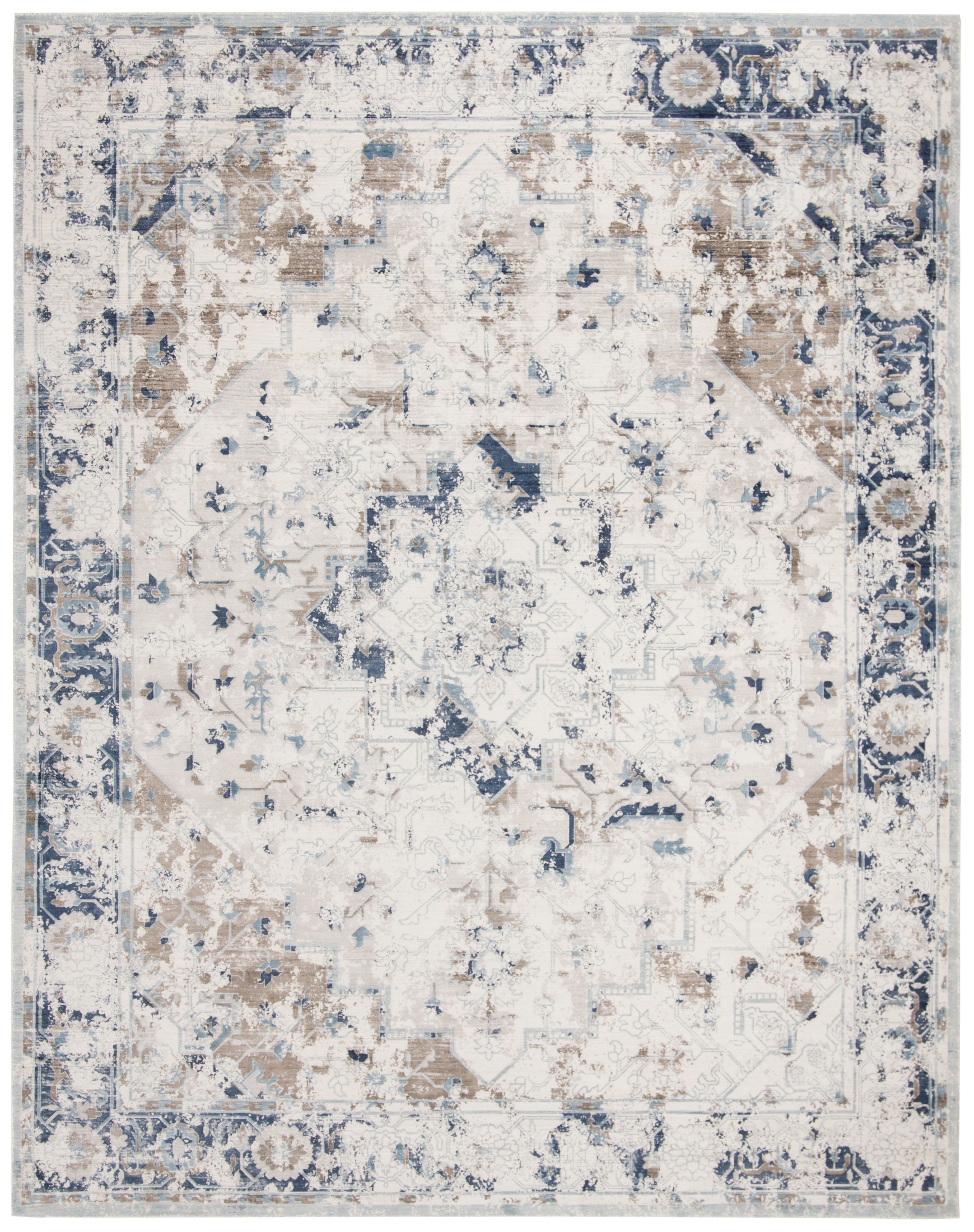 SAFAVIEH Mirage Bethanie Distressed Area Rug, Blue/Creme, 8' x 10'