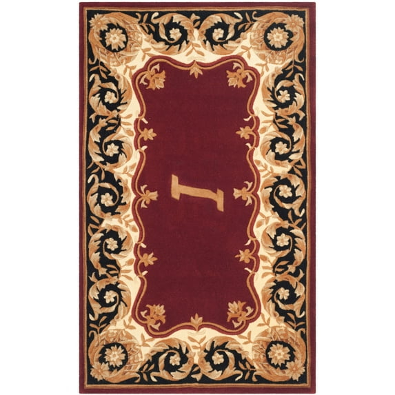 Safavieh  Handmade Naples Taje Traditional Oriental Wool Rug Maroon I 3' x 5' 3' x 5' Living Room, Bedroom, Dining Room Rectangle
