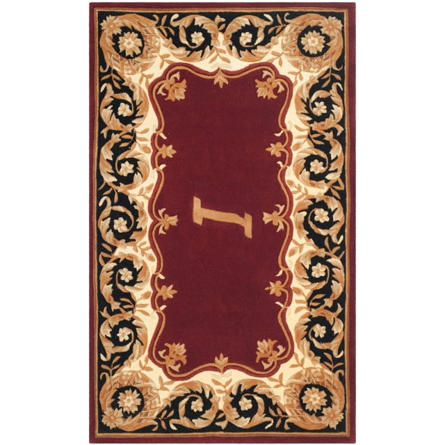 Safavieh  Handmade Naples Taje Traditional Oriental Wool Rug Maroon I 3' x 5' 3' x 5' Living Room, Bedroom, Dining Room Rectangle