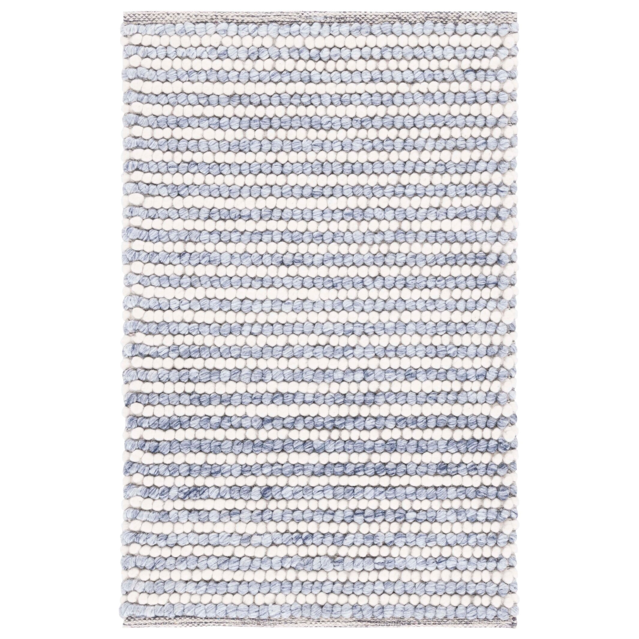 SAFAVIEH Natura Fredrick Striped Area Rug, Ivory/Blue, 2' x 3'
