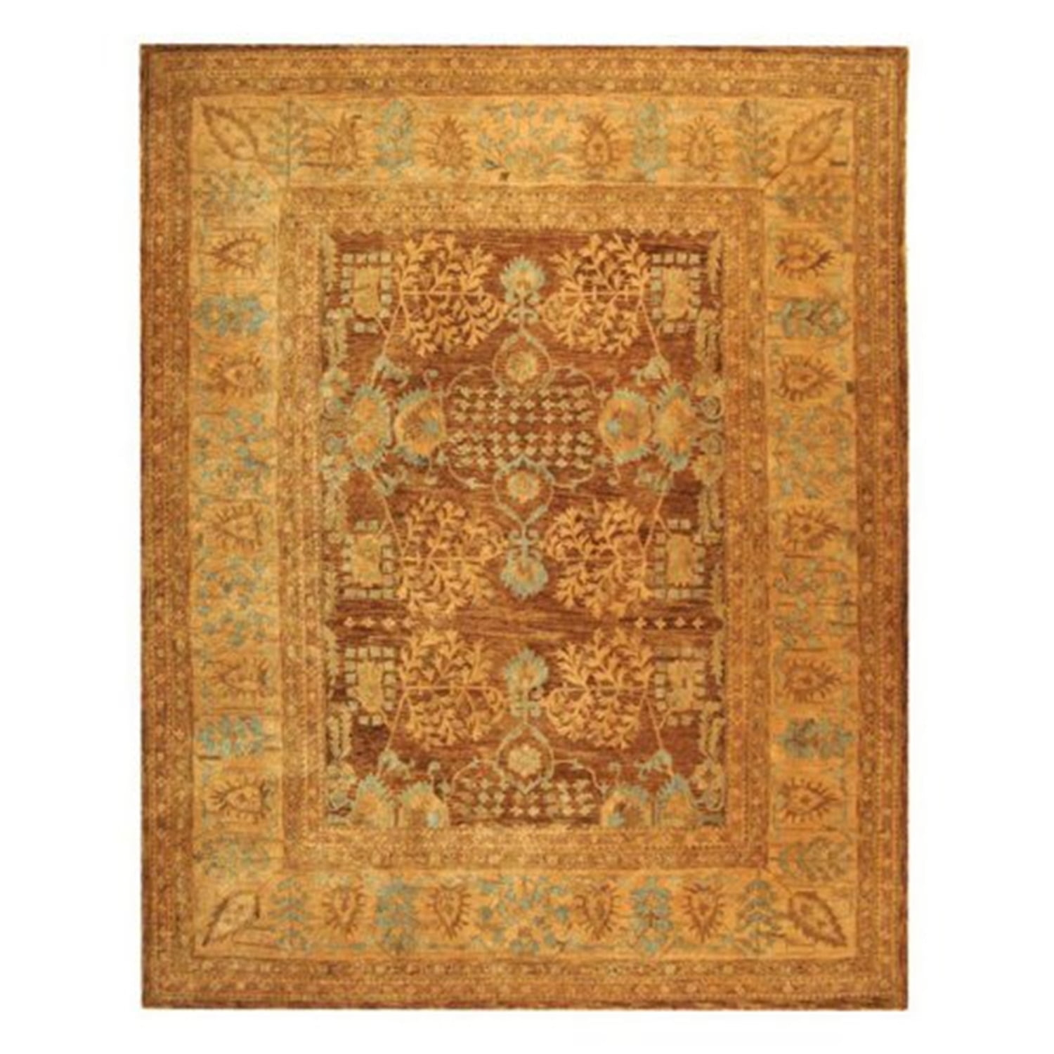 Safavieh  Handmade Taj Mahal Craciunita Traditional Oriental Wool Rug Light Brown/Beige 5'6" x 8'6" 6' x 9', 5' x 8' Indoor Living Room, Bedroom,