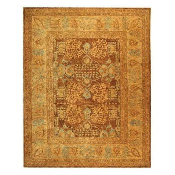 Safavieh  Handmade Taj Mahal Craciunita Traditional Oriental Wool Rug Light Brown/Beige 9' x 12' 9' x 12' Indoor Living Room, Bedroom, Dining Room