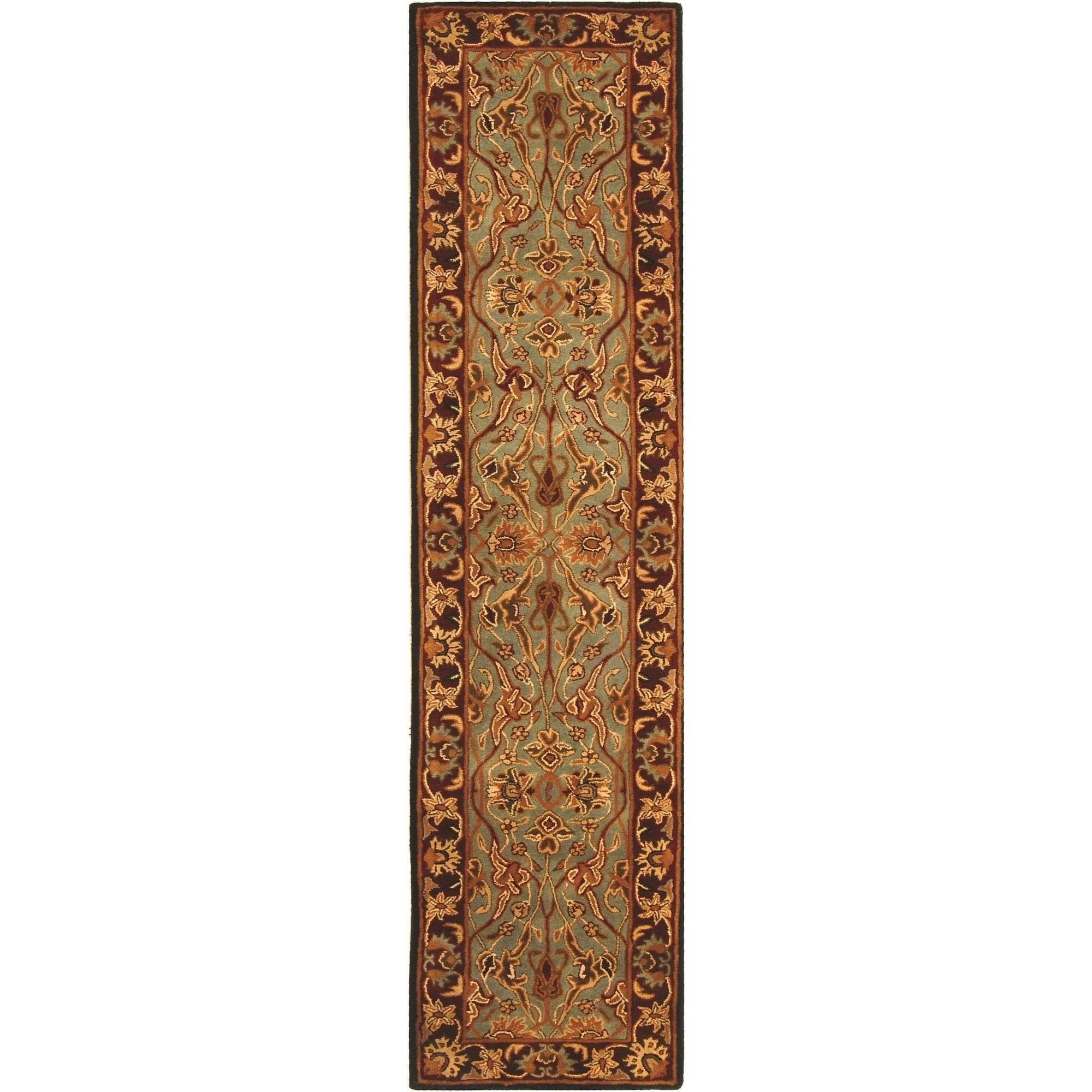 Heritage HG794 Hand Tufted Runner Rug - Light Blue/Red - 2'3"x8' - Safavieh.