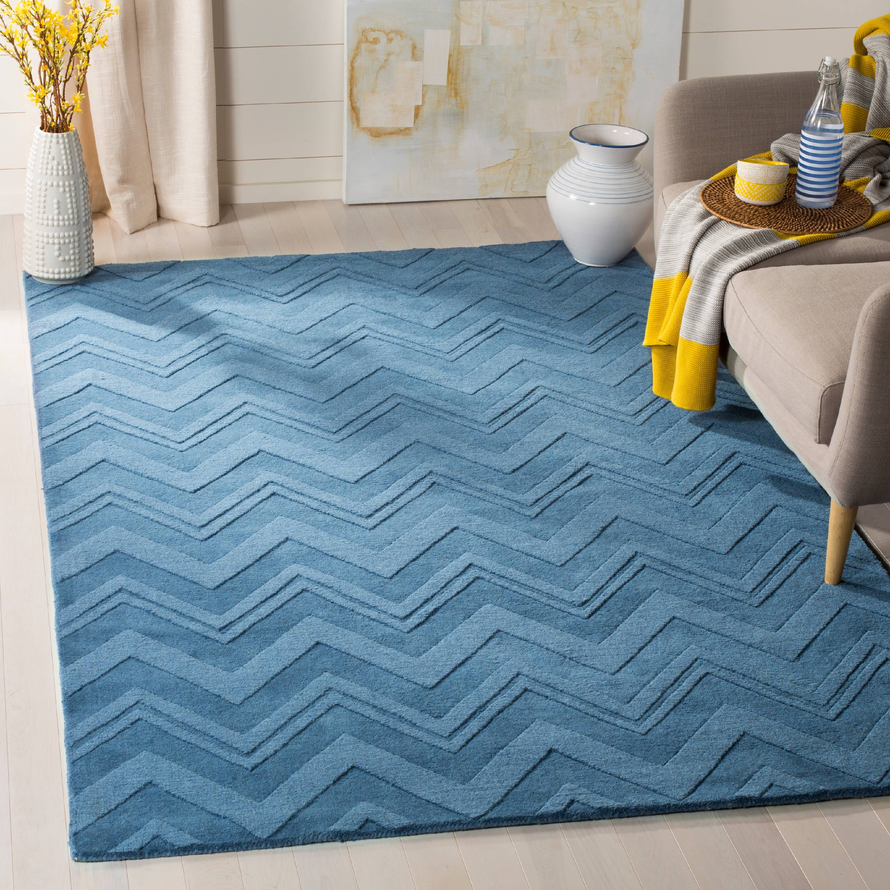 Impressions IM398 Hand Loomed Area Rug - Blue - 6'x6' - Safavieh.