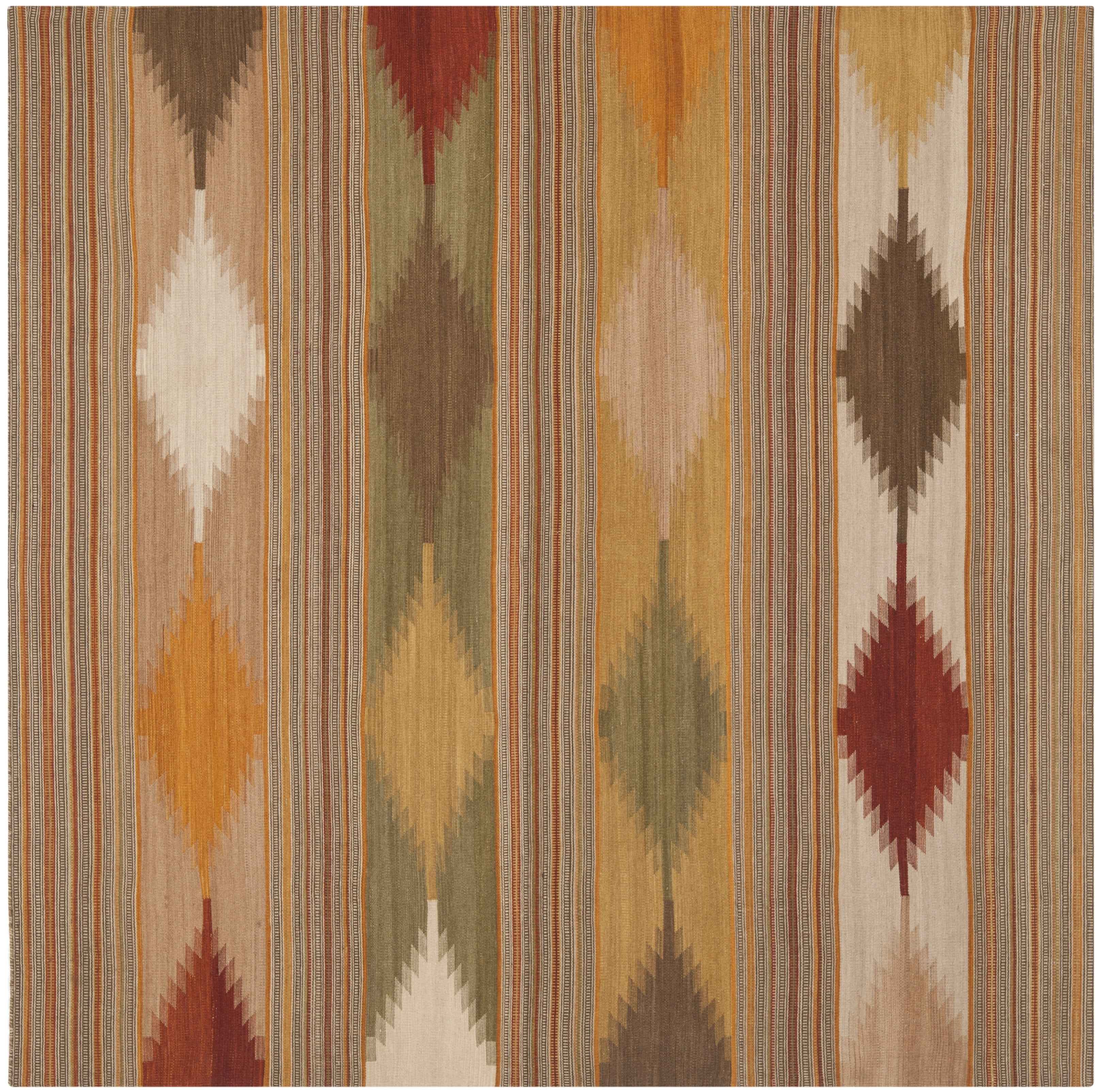 Kilim NVK175 Hand Woven Area Rug - Natural/Multi - 7'x7' - Safavieh.