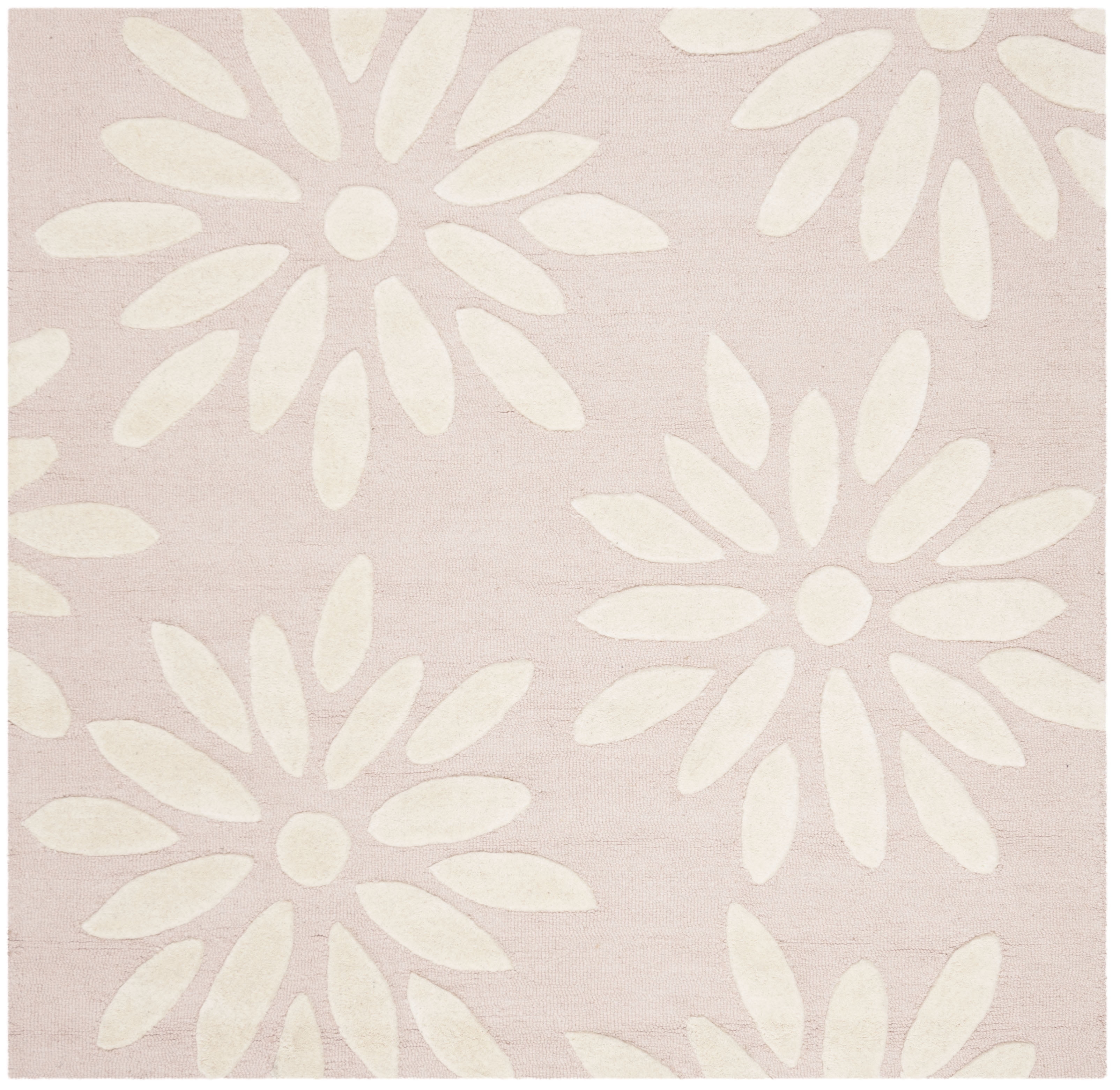 Safavieh Kids SFK914 Hand Tufted Area Rug - Pink/Ivory - 5'x5' - Safavieh.