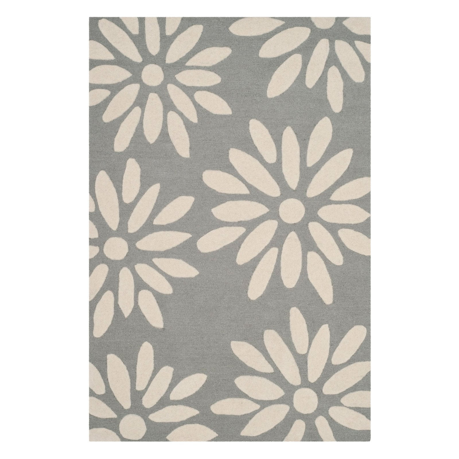 Safavieh Kids Daisy SFK914 Hand Tufted Indoor Area Rug - Grey/Ivory - 5' Round - Safavieh