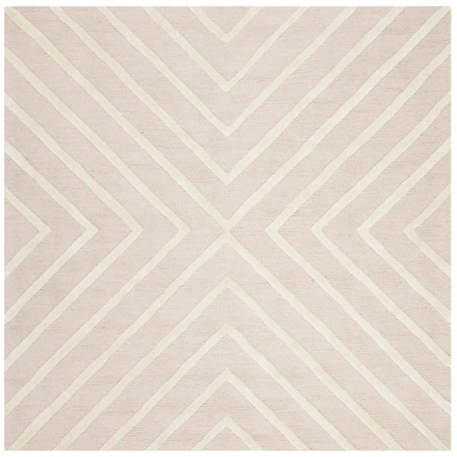 Safavieh Kids Pattern SFK920 Hand Tufted Indoor Area Rug - Pink/Ivory - 5'x5' - Safavieh