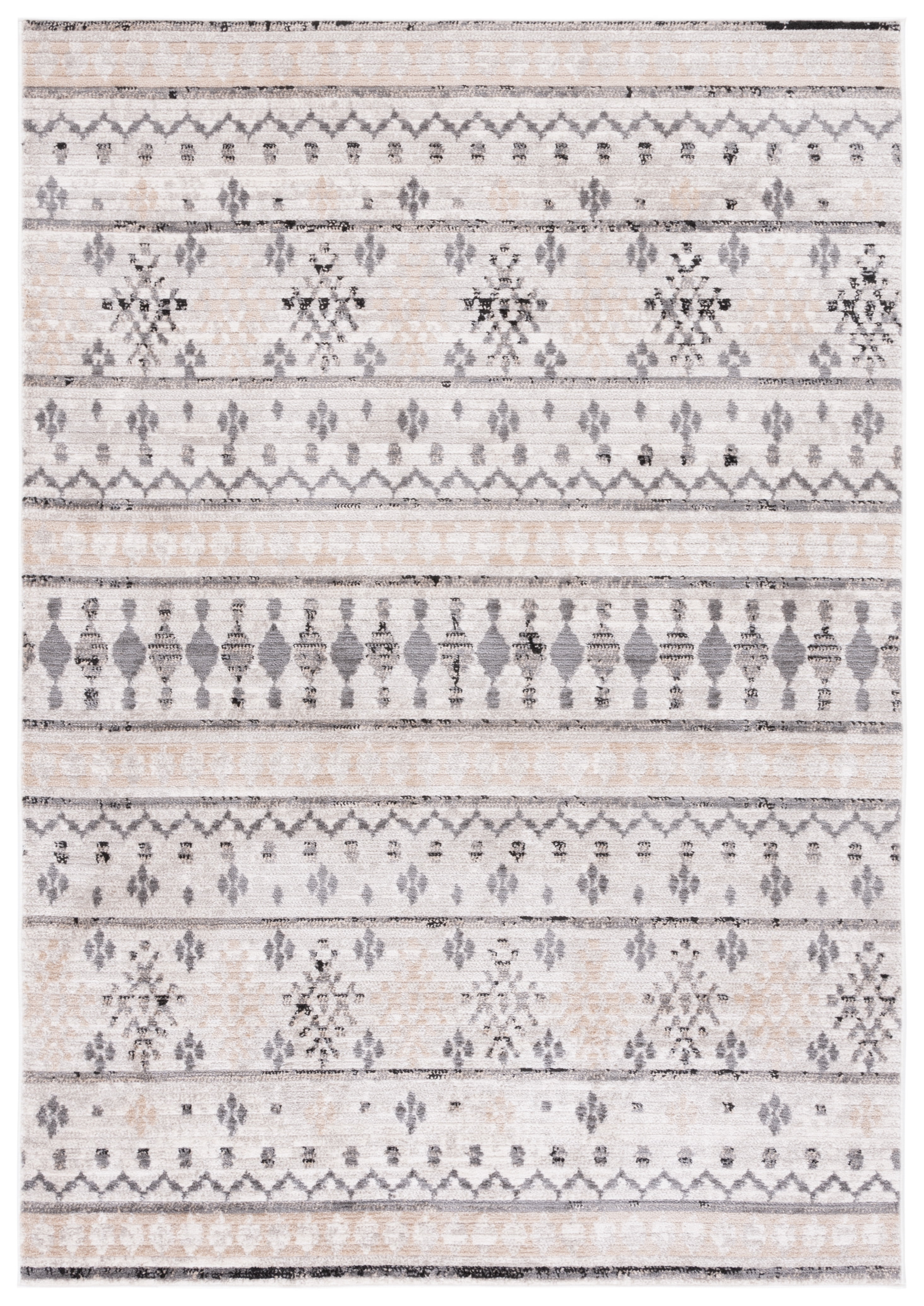 SAFAVIEH Marrakesh Jocin Medallion Polyester Area Rug, Beige/Grey, 5'3" x 7'7"