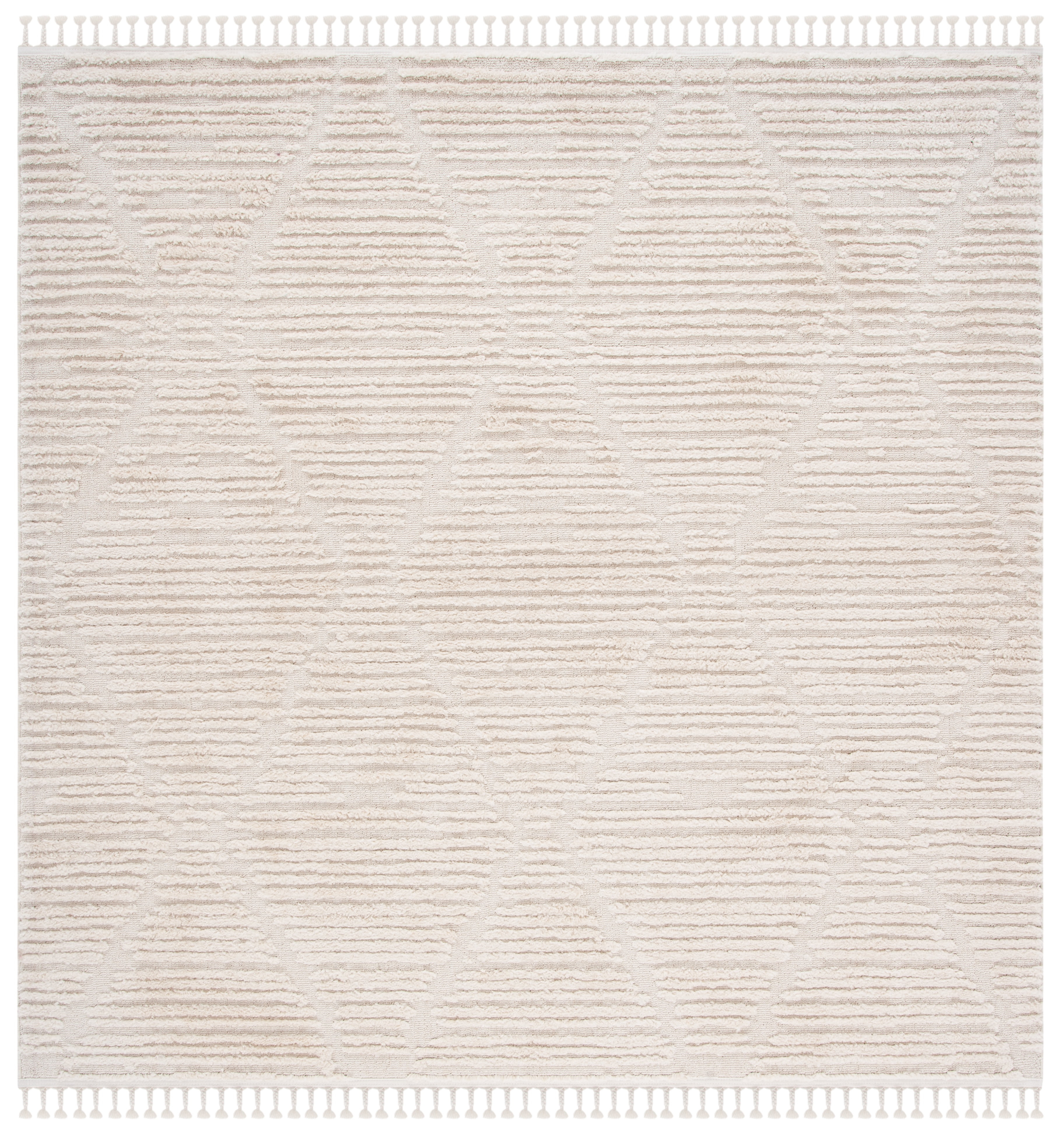 SAFAVIEH Marrakesh Naila Geometric Polyester Area Rug, Beige, 10' x 10' Square