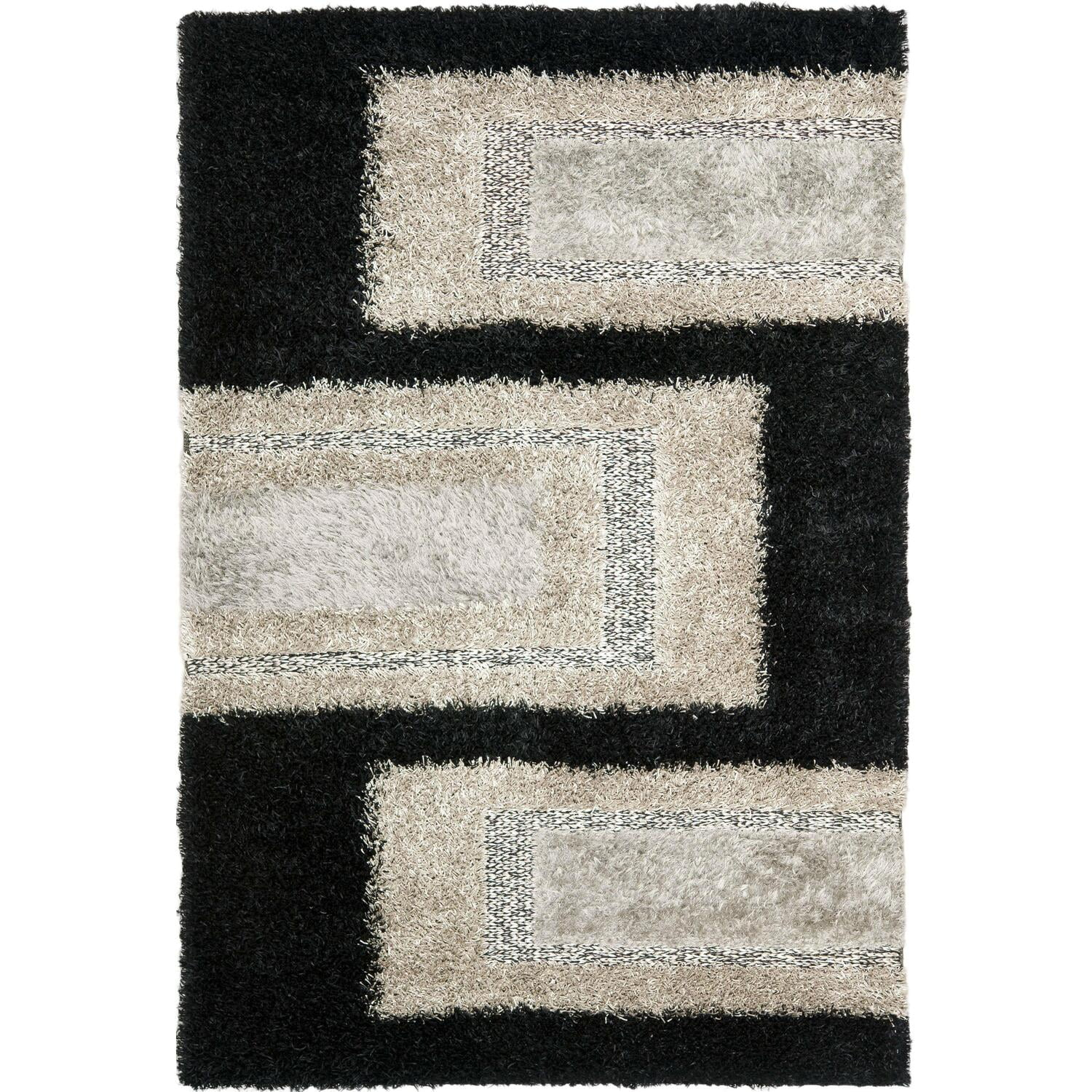 SAFAVIEH Manhattan MAN522B Handmade Black / Grey Rug