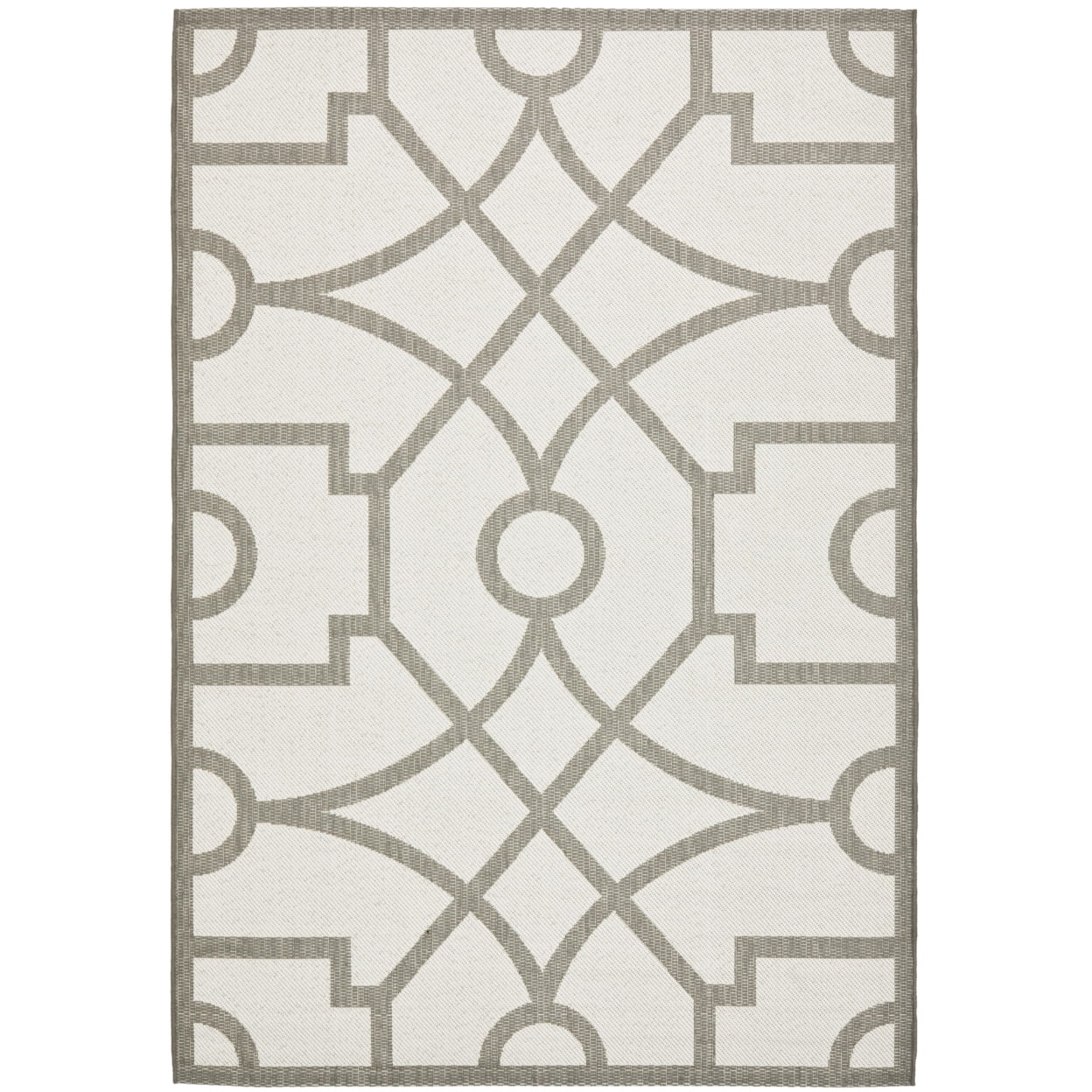 Martha Stewart Fretwork - MSR4121 - Indoor Power Loomed Area Rugs - Grey - 5'3"x7'7"
