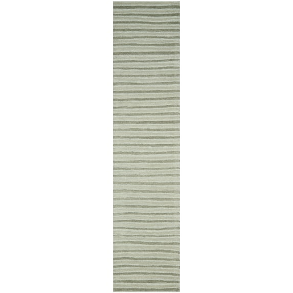 Martha Stewart Hand Drawn Stripe - MSR3619 - Indoor Hand Tufted Runners - Nmbus Cloud Gry - 2'3"x10'