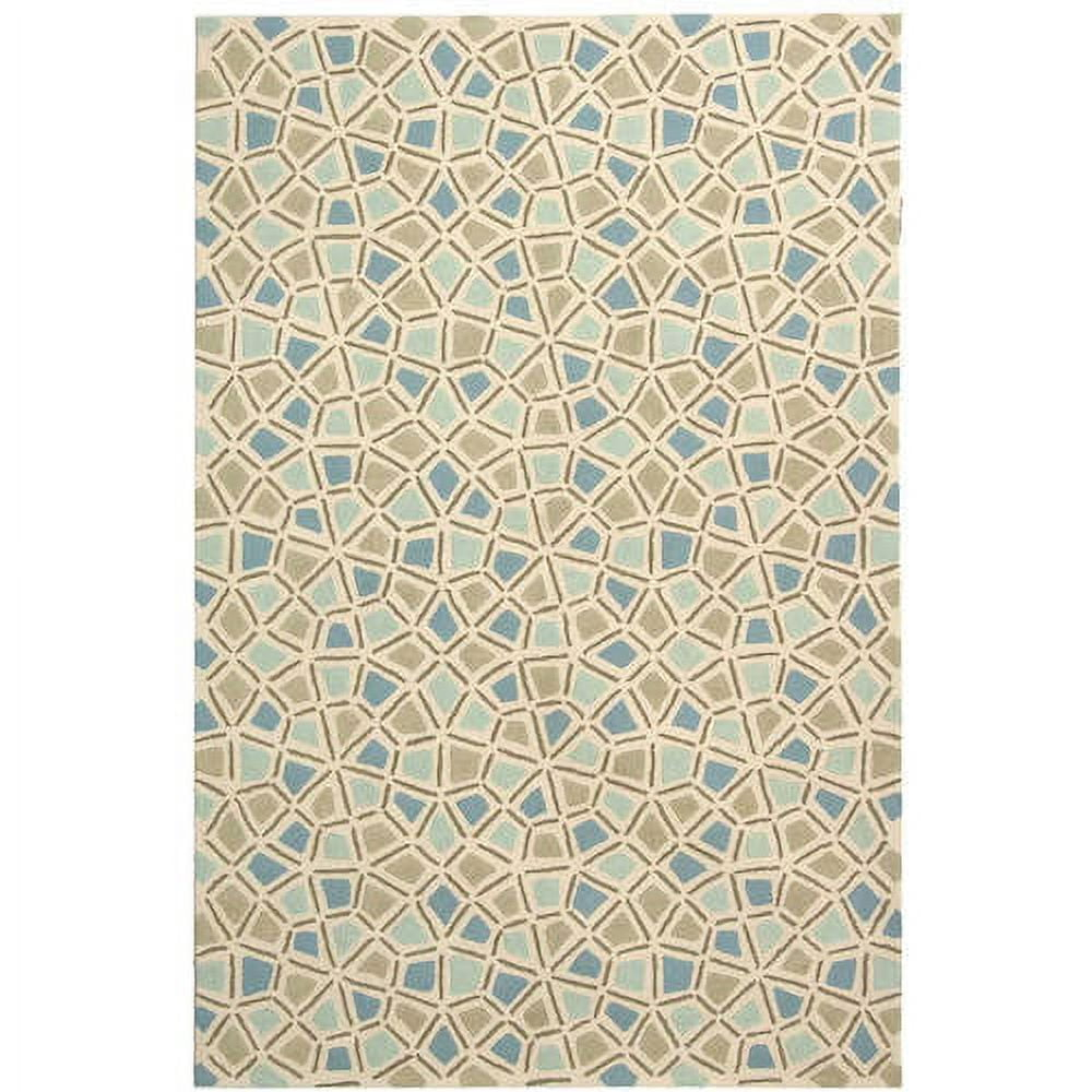 Newport NPT426 Hand Hooked Area Rug - Blue/Green - 7'9"x9'9" - Safavieh.