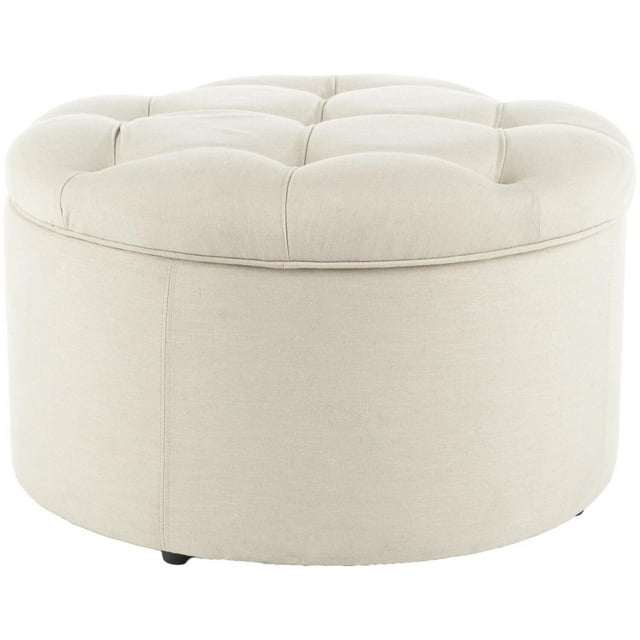 Tanisha Shoe Storage Ottoman - Off White - Safavieh