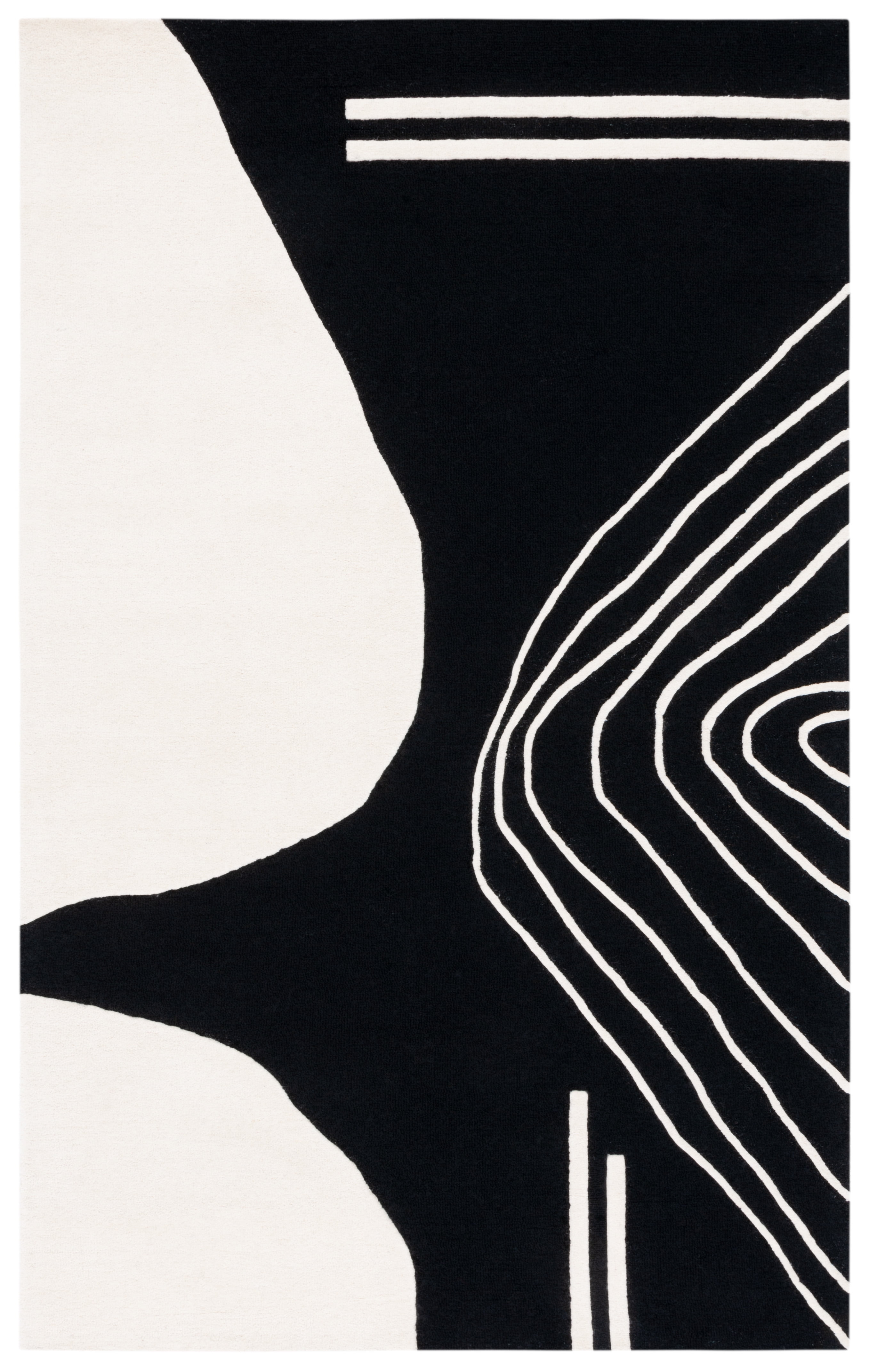 SAFAVIEH Rodeo Drive Dusan Abstract Area Rug, Black/Ivory, 9' x 12'
