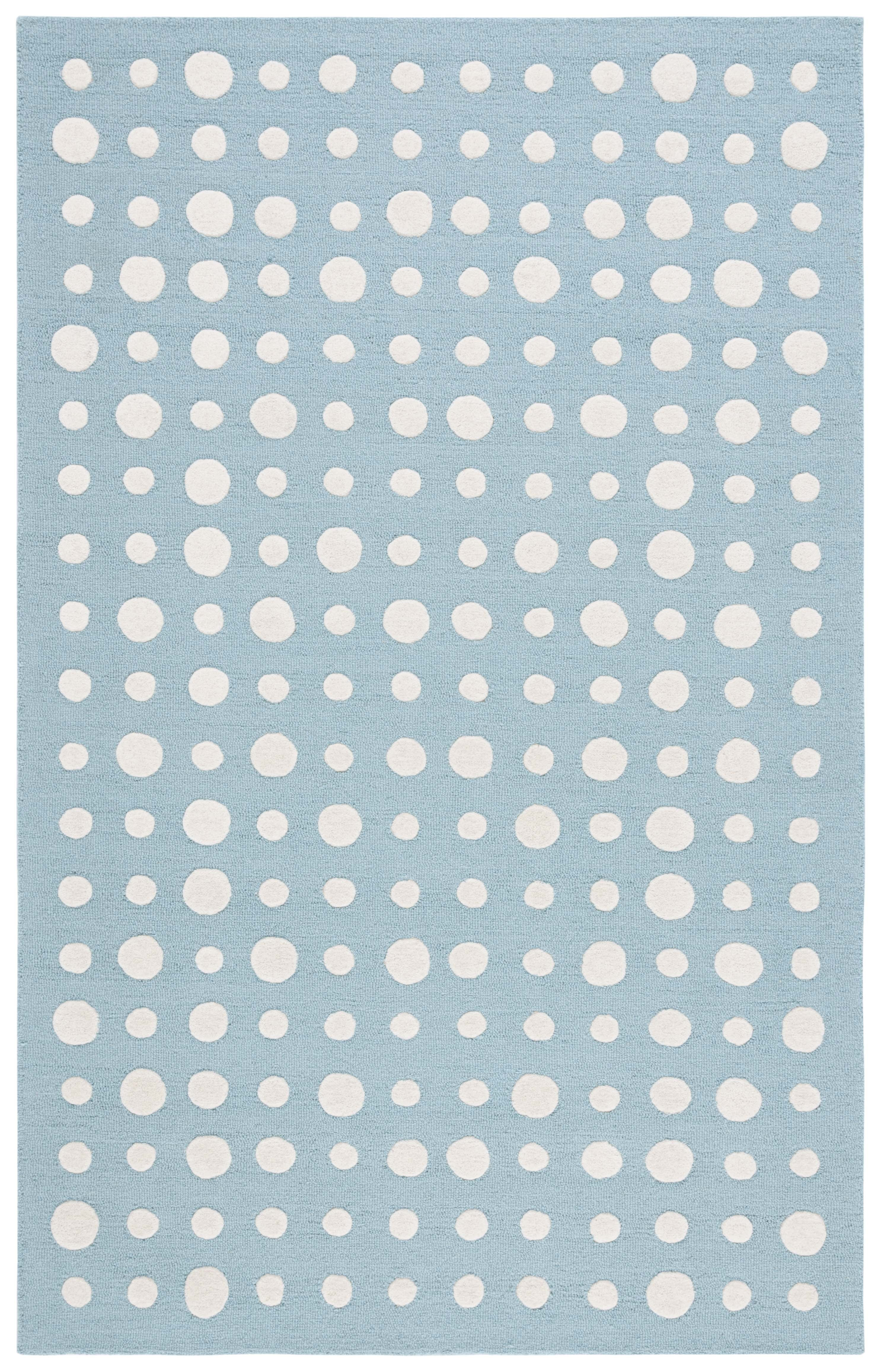SAFAVIEH Kids Neutral Polka Dots Area Rug, Blue/Ivory, 5' x 8'