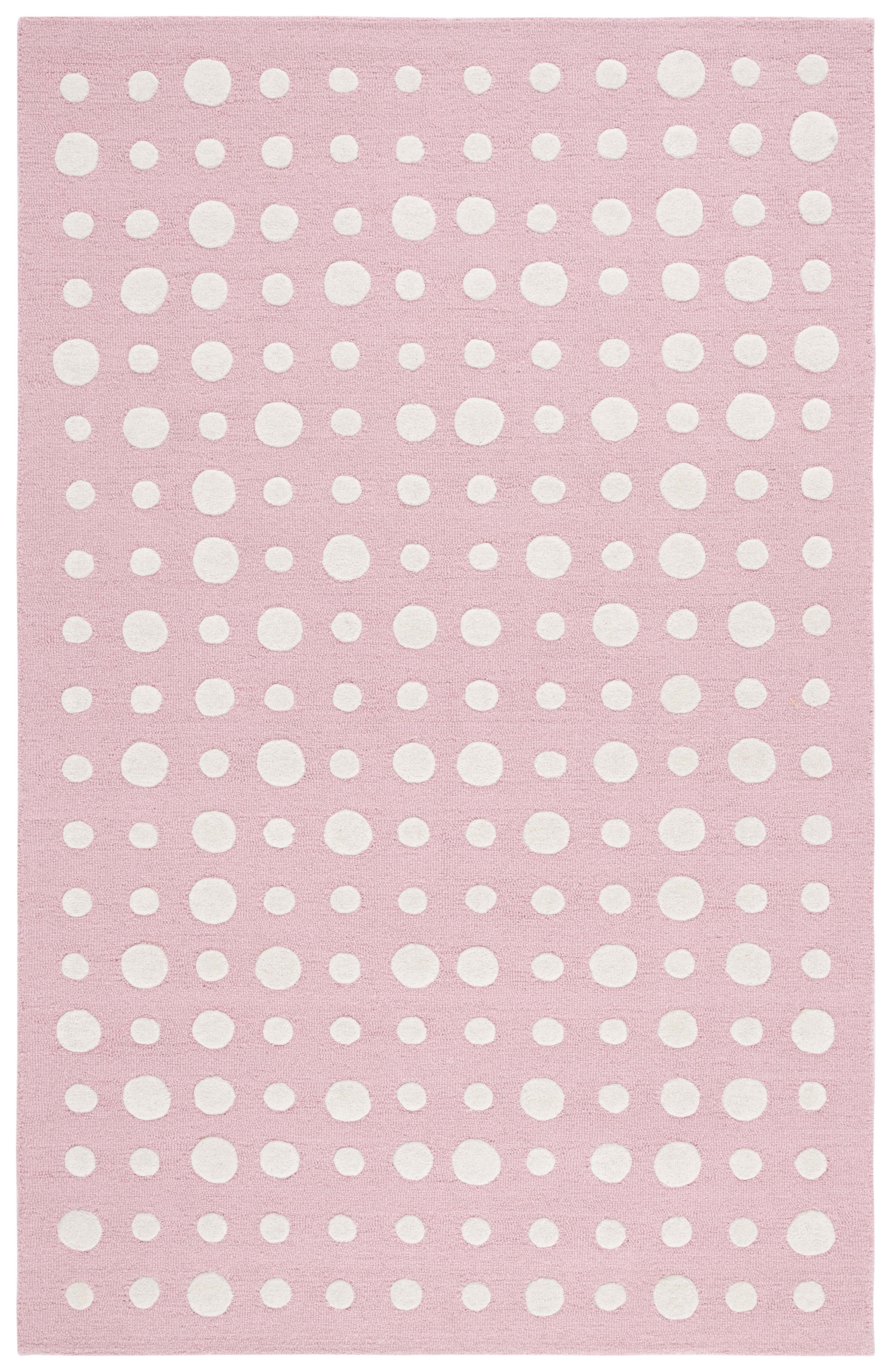 SAFAVIEH Kids Neutral Polka Dots Area Rug, Pink/Ivory, 3' x 5'