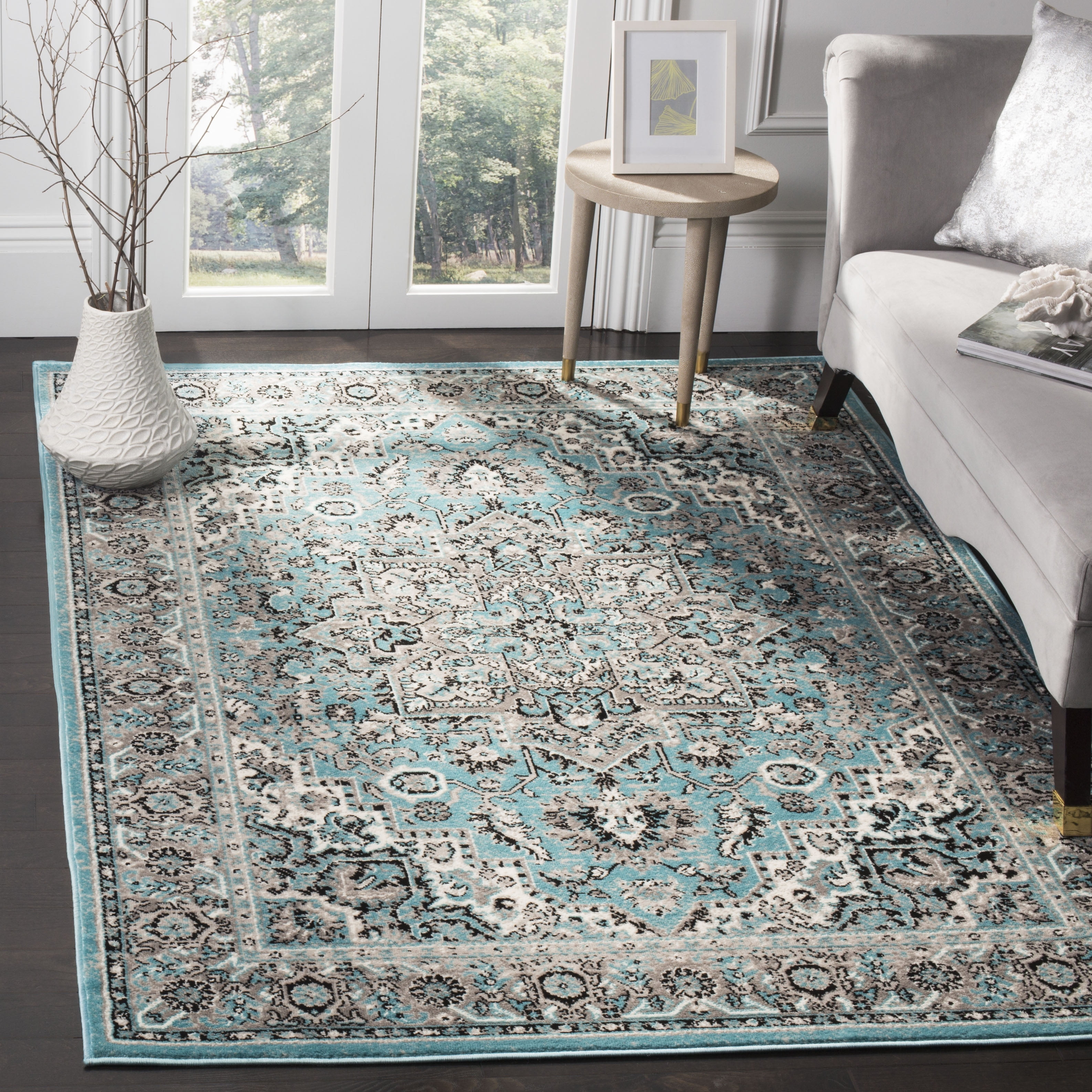 Skyler SKY126 Power Loomed Accent Rug - Blue/Ivory - 3'x5' - Safavieh.
