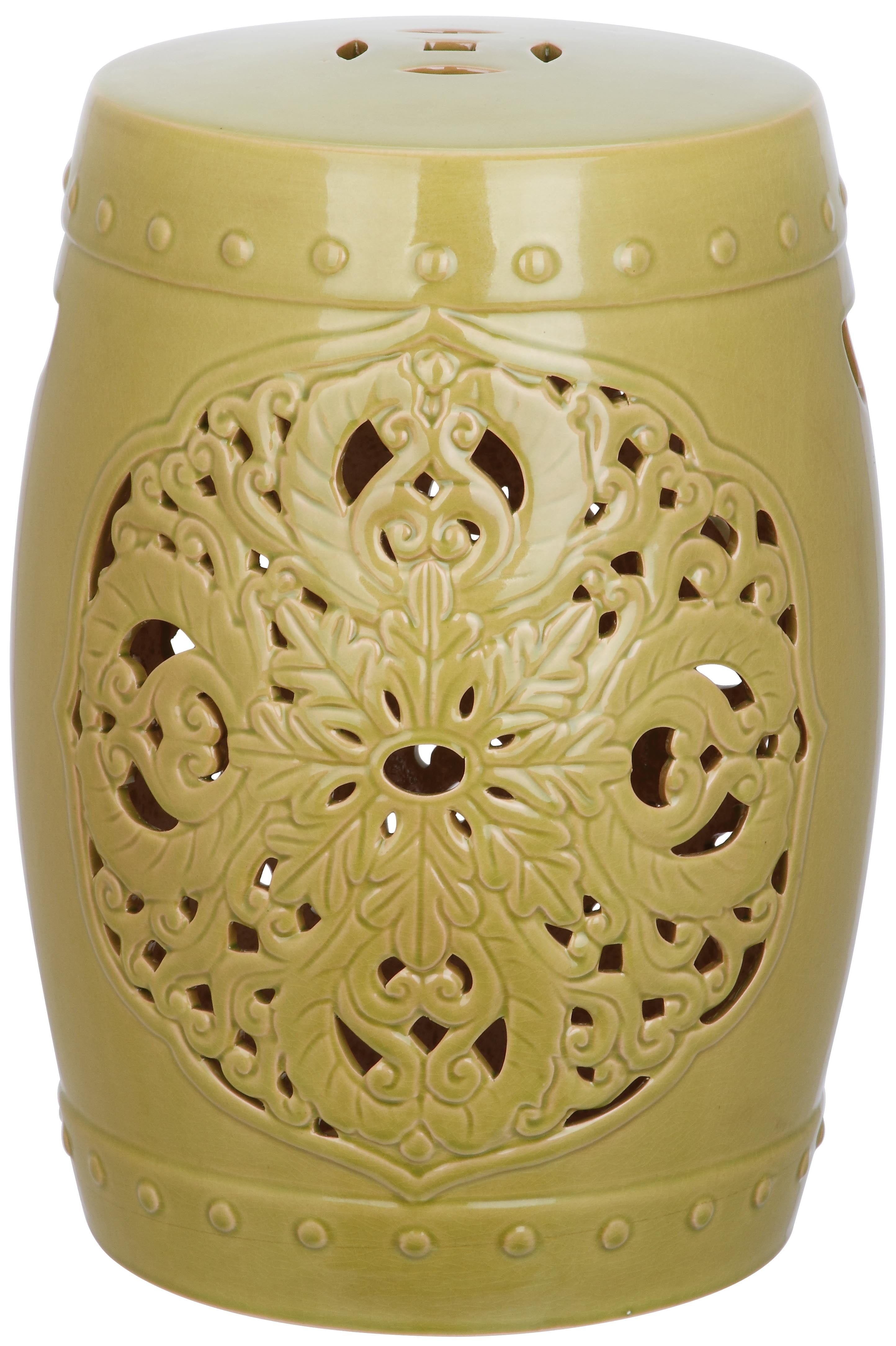 Safavieh Solid Floral Garden Indoor/Outdoor Patio Stool, Green