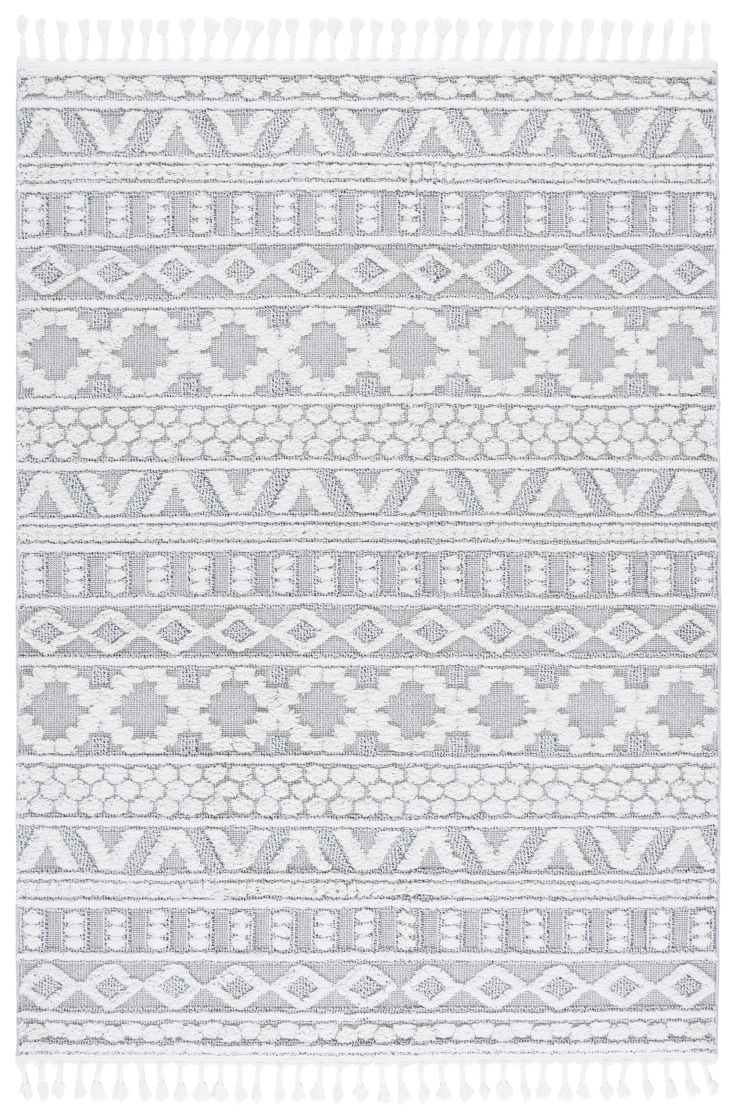 Trends TRD124 Power Loomed Area Rug - Grey/Ivory - 5'3"x7'6" - Safavieh.