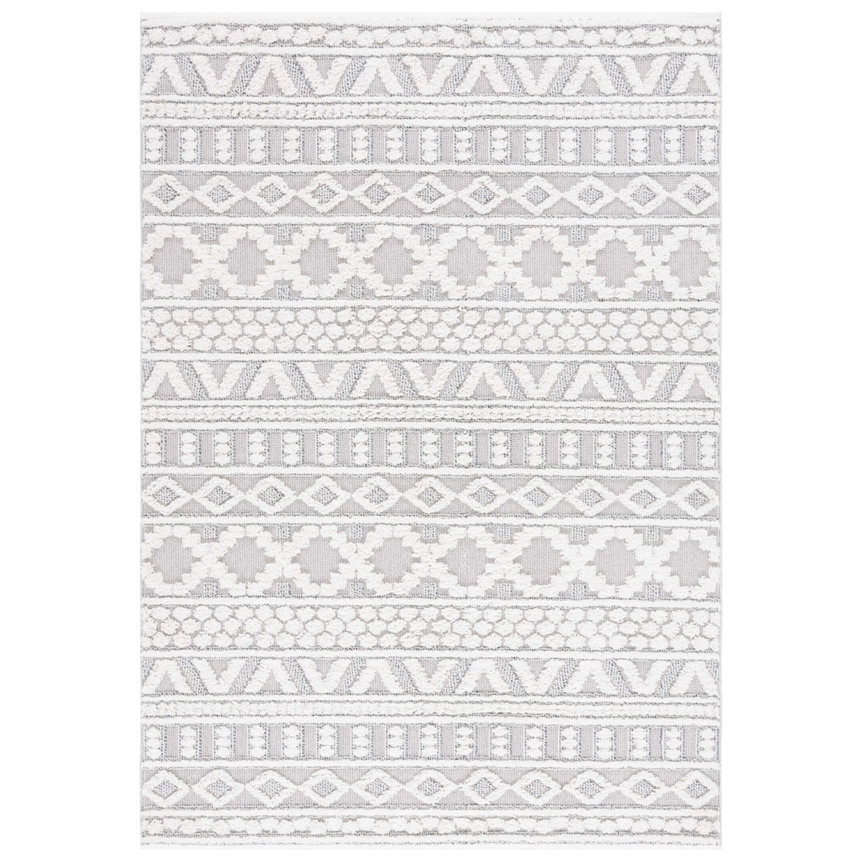 Trends TRD124 Power Loomed Area Rug - Grey/Ivory - 5'3"x7'6" - Safavieh.