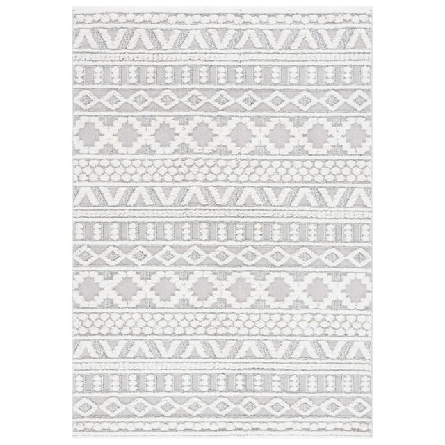 Trends TRD124 Power Loomed Area Rug - Grey/Ivory - 5'3"x7'6" - Safavieh.
