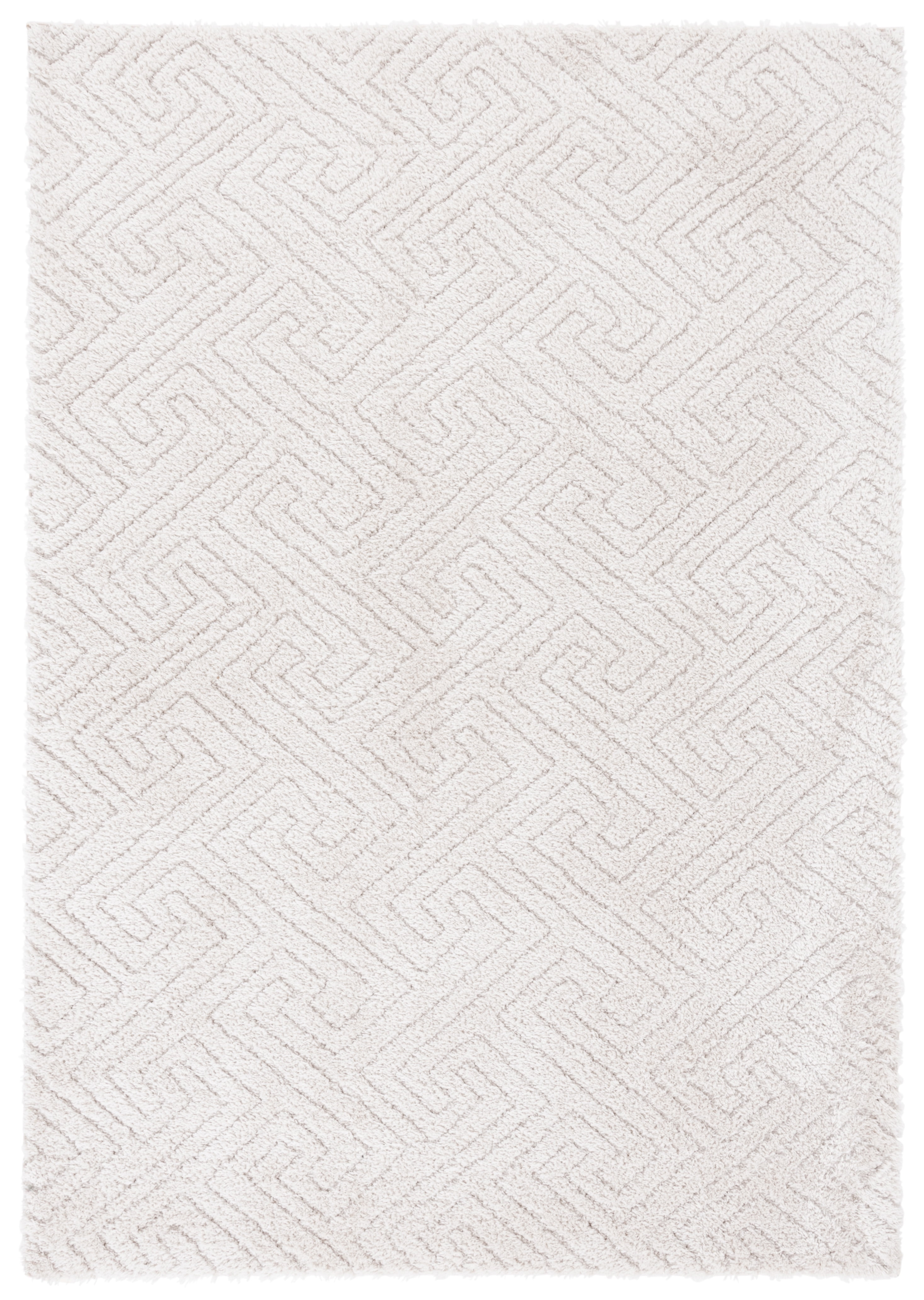 SAFAVIEH Tahoe Ainsley Geometric Shag Area Rug, Ivory, 4' x 6'