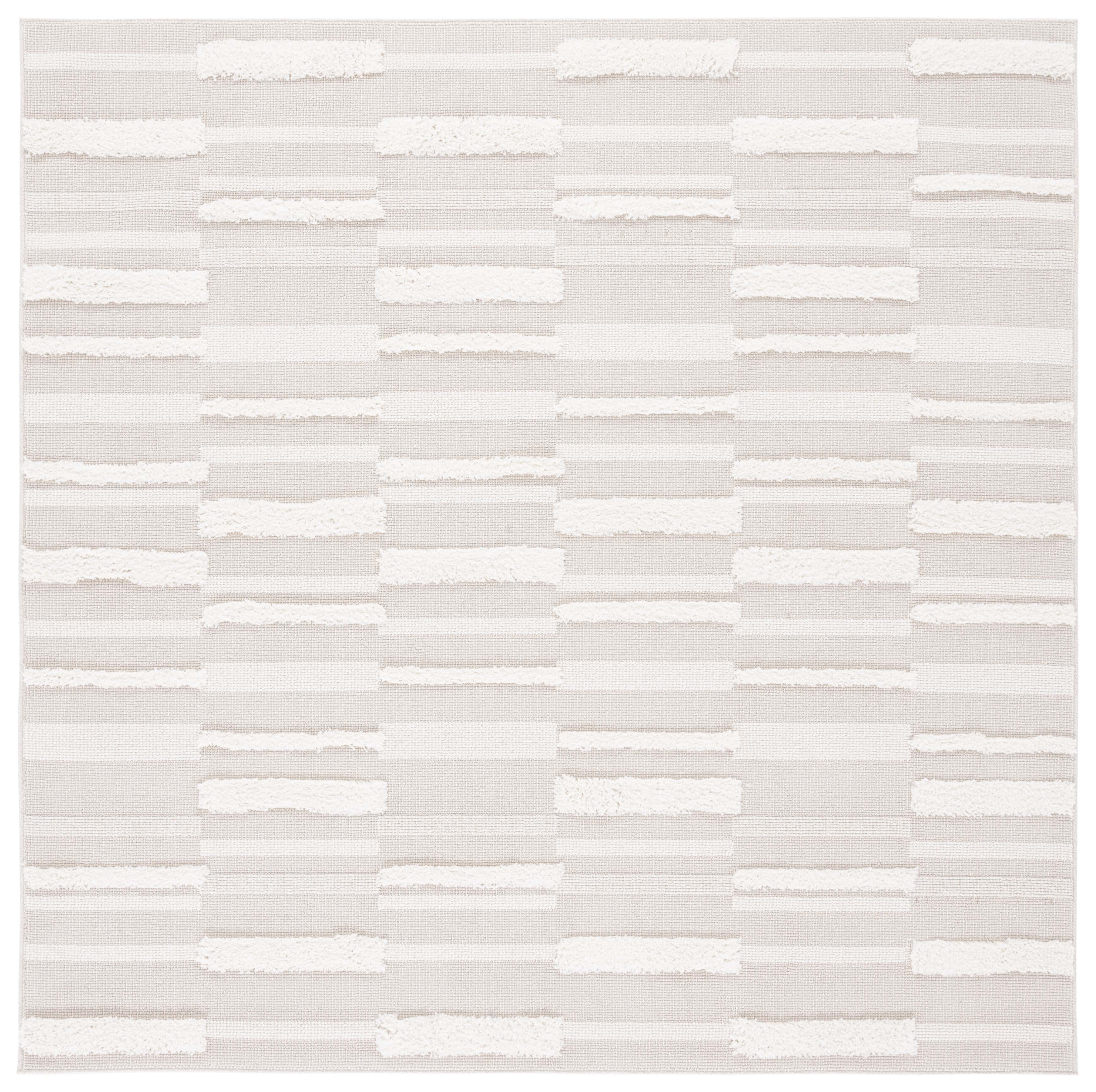 SAFAVIEH Trends Craig Geometric Area Rug, Beige/Ivory, 3' x 3' Square