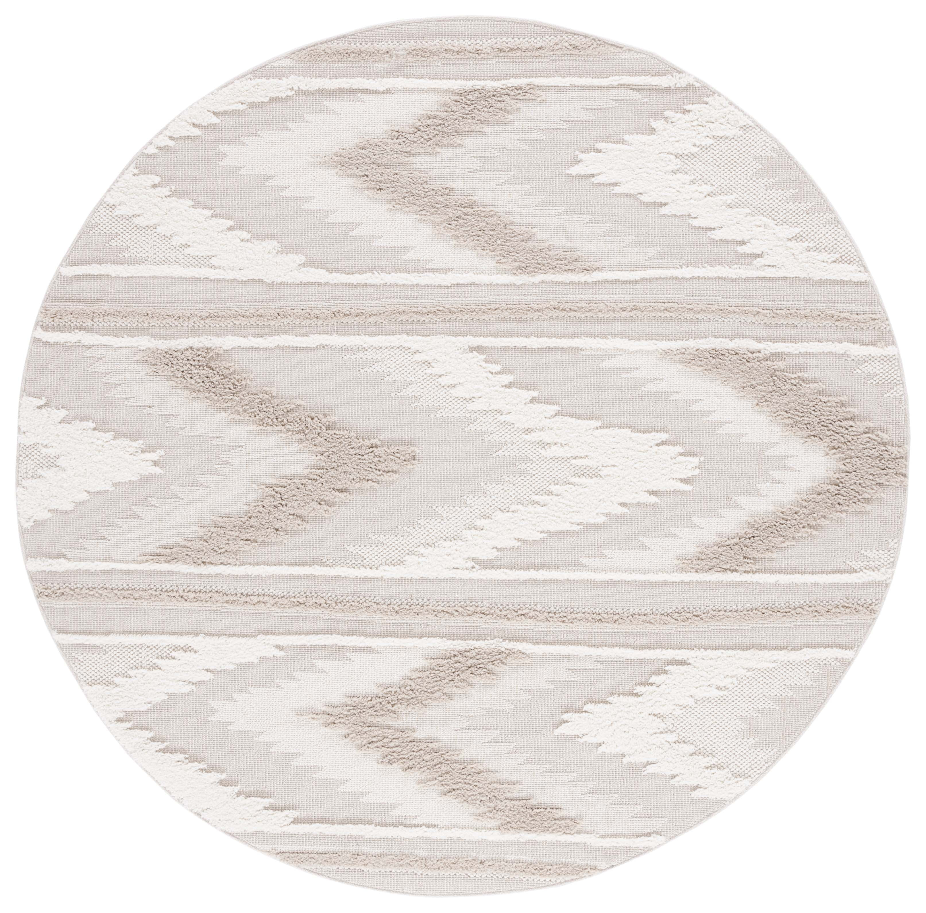 Trends TRD110 Power Loomed Area Rug - Beige/Ivory - 6'7" round - Safavieh.