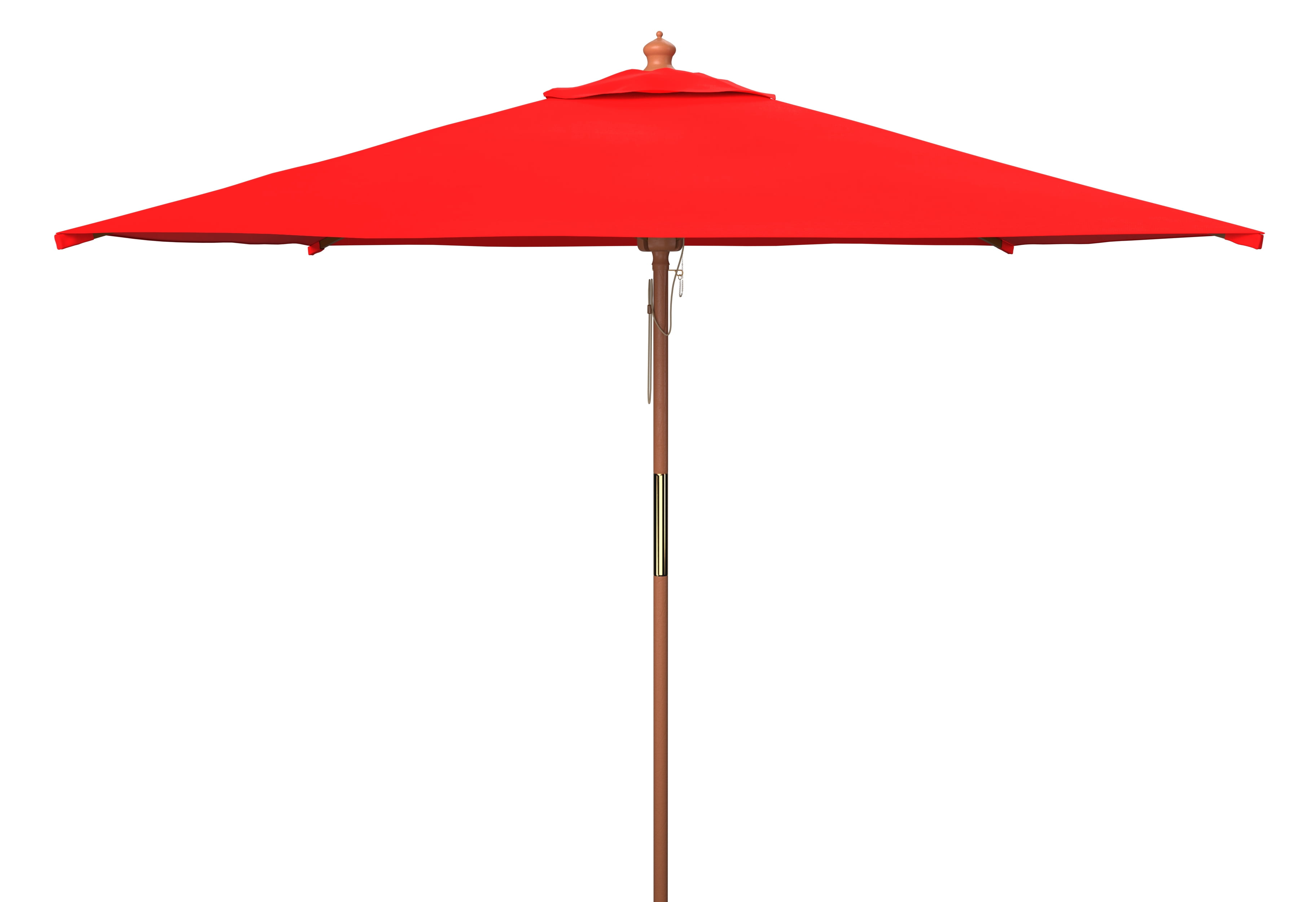 Velop 7.5 Ft Square Wooden Pulley Market Umbrella - PAT8409 - Red - Safavieh