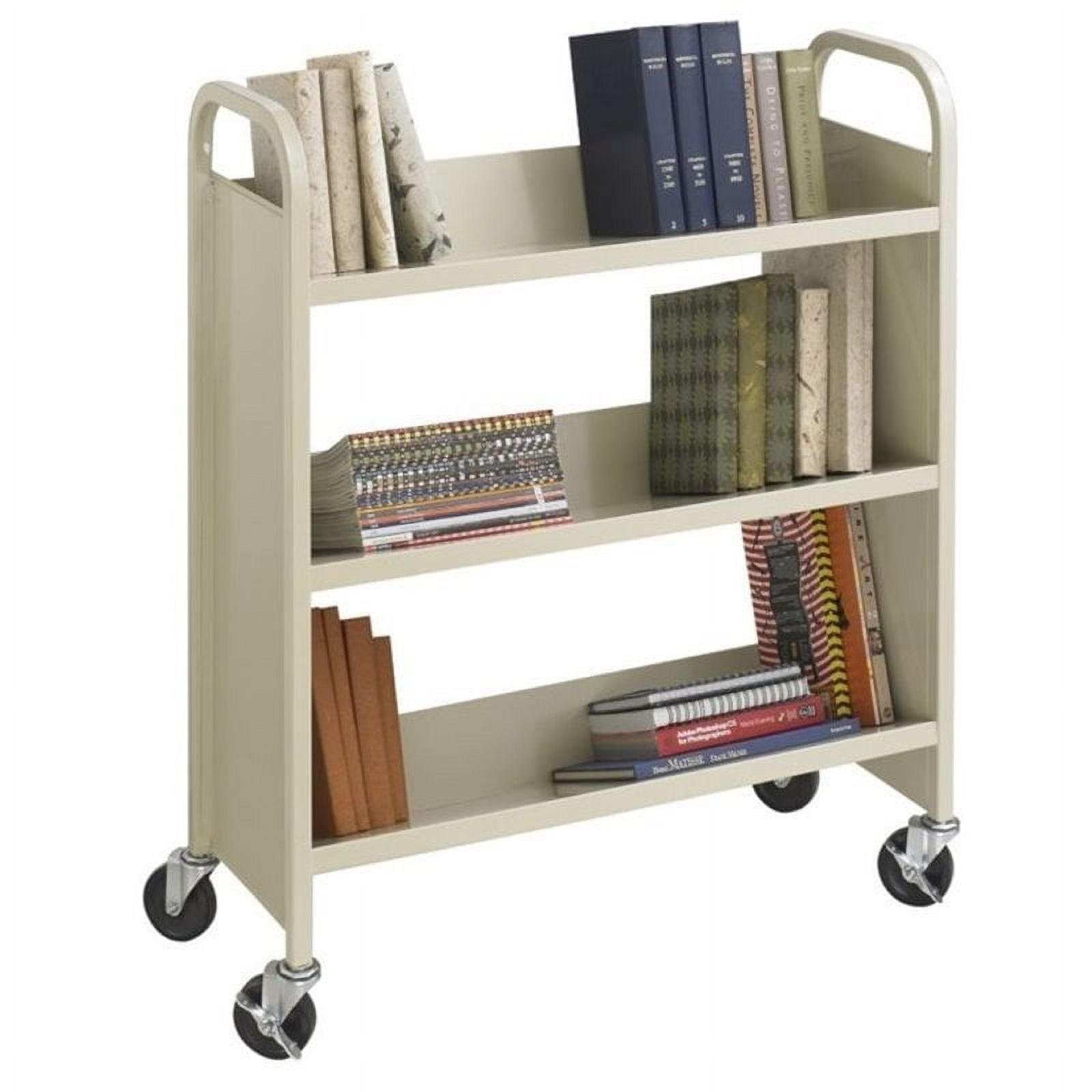 Safco 3 Shelf Book Cart in Sand