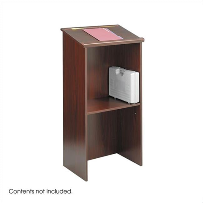 Safco Stand-Up Adjustable Shelf Lectern, 23 x 15.75 x 46, Mahogany