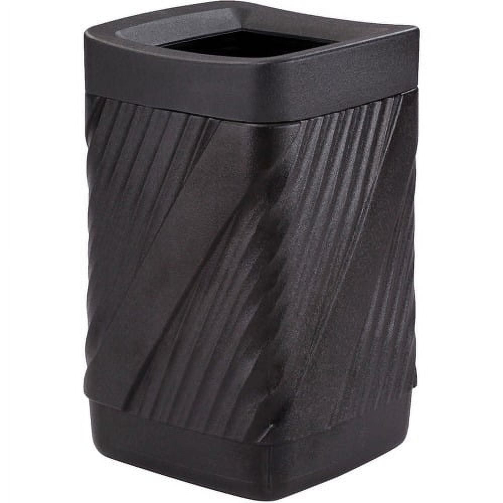 Safco Twist Waste Receptacle 32 gal Capacity - Removable Lid, Durable, UV Resistant, Fade Resistant - 30" Height x 18.9" Width x 18.9" Depth - High-density Polyethylene (HDPE) - Black