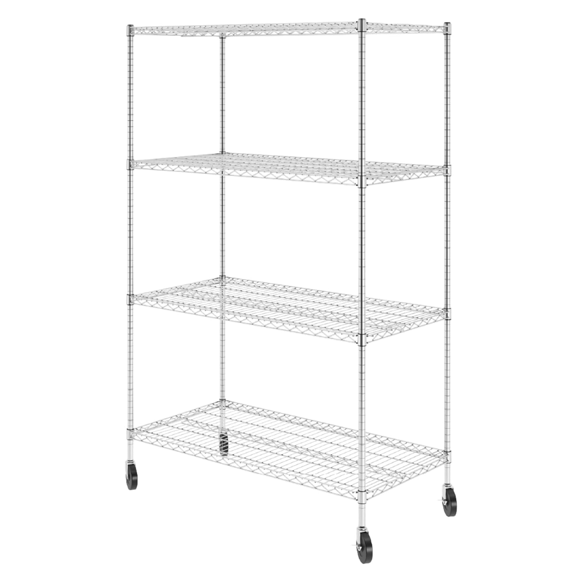SafeRacks Heavy Duty Zinc-Plated Steel Wire 4-Tier Storage Shelving Unit