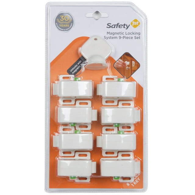 Safety 1st Deluxe Magnetic Locking System (8 locks, 1 key), White, Toddler