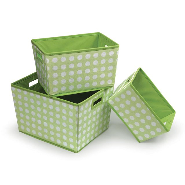 Juego de Tres Cestas Trapezoidales de Nido Badger Basket con Manchas Salvia