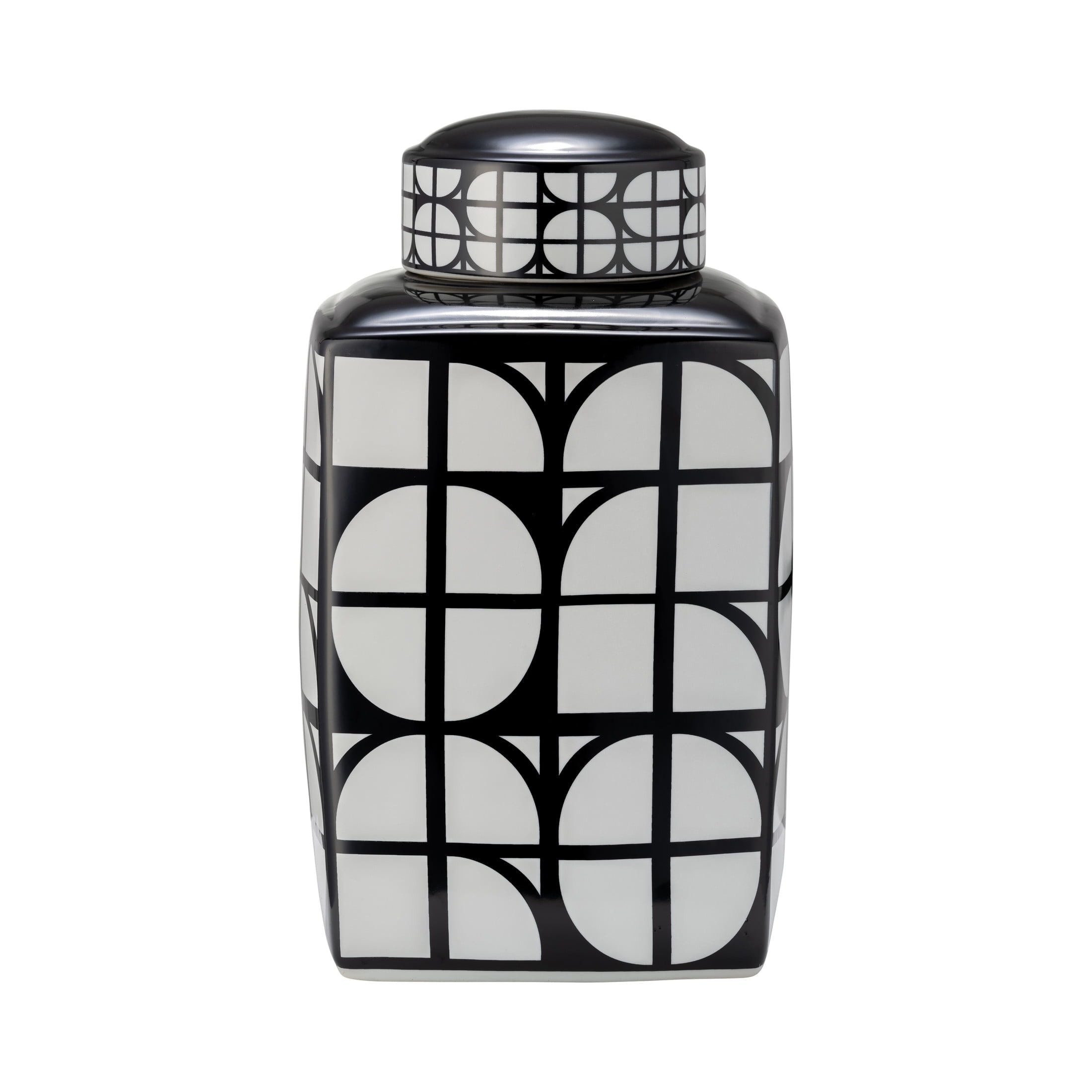 Sagebrook Home Chic Geometric Jar – Elegant Ceramic Container for Home