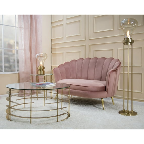 SAGEBROOK HOME 55" Glass Floor Lamp Gold