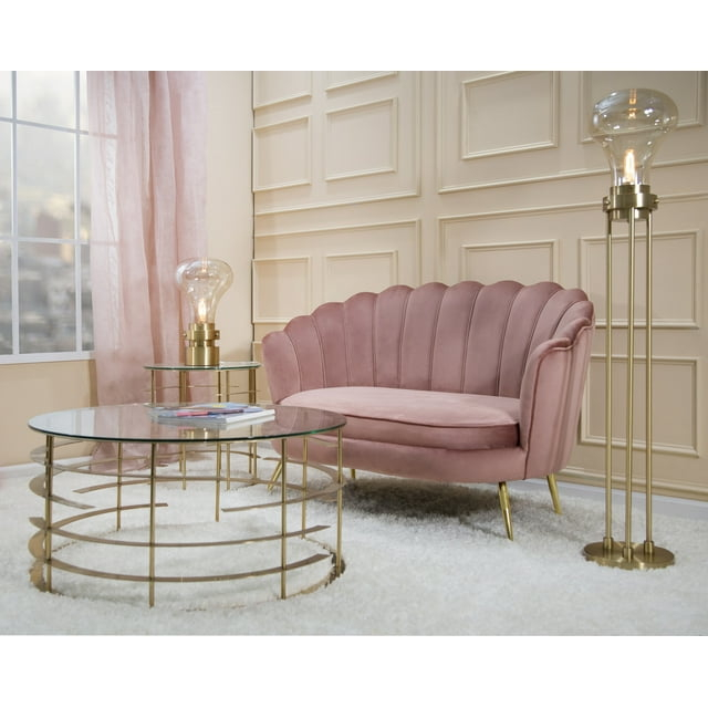 SAGEBROOK HOME 55" Glass Floor Lamp Gold