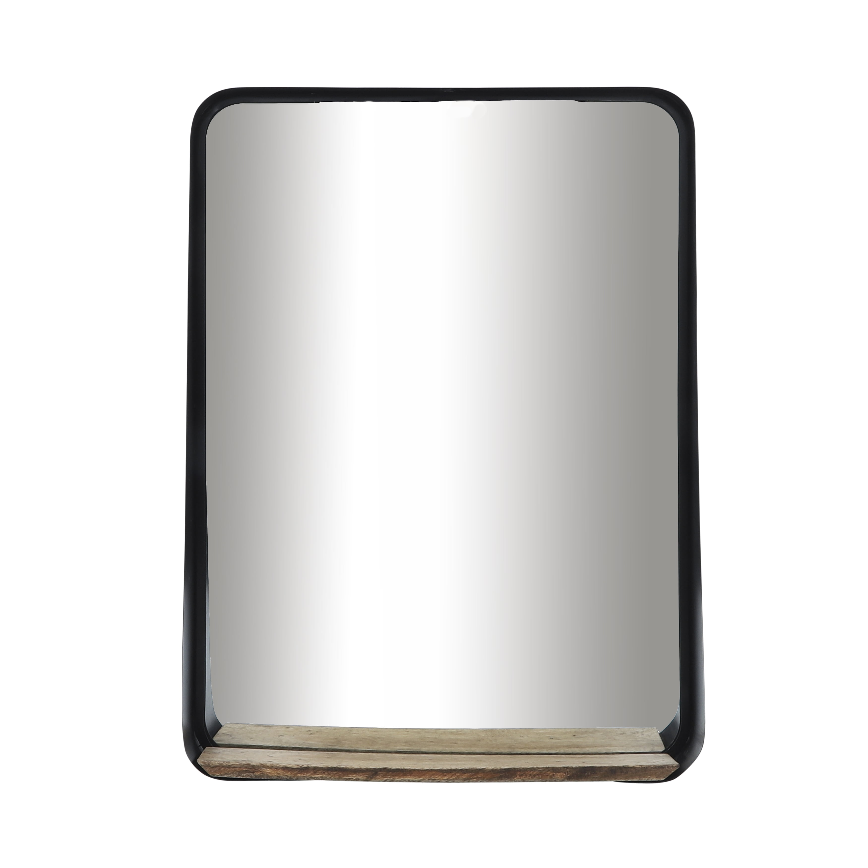 Sagebrook Home Metal, 22x30 Mirror with Shelf, Black/brown
