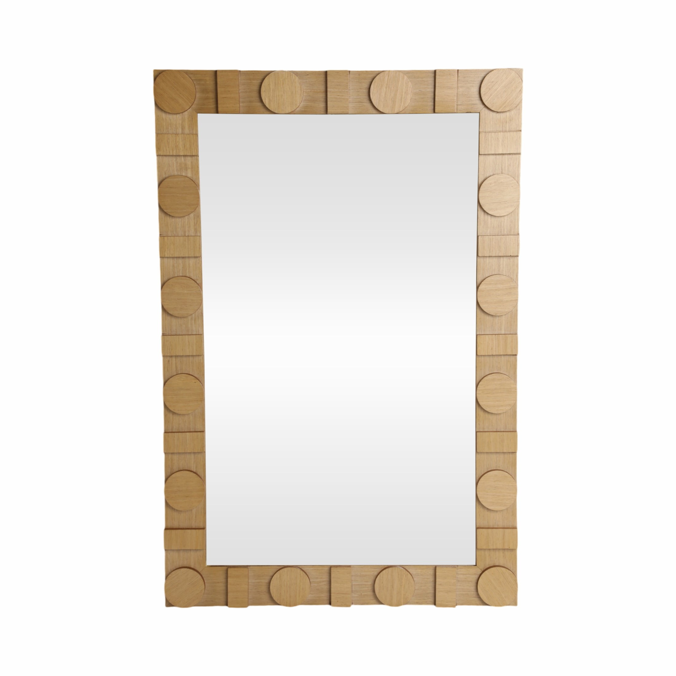 Sagebrook Home Natural 24x36 Rectangle Mirror With Circle Details