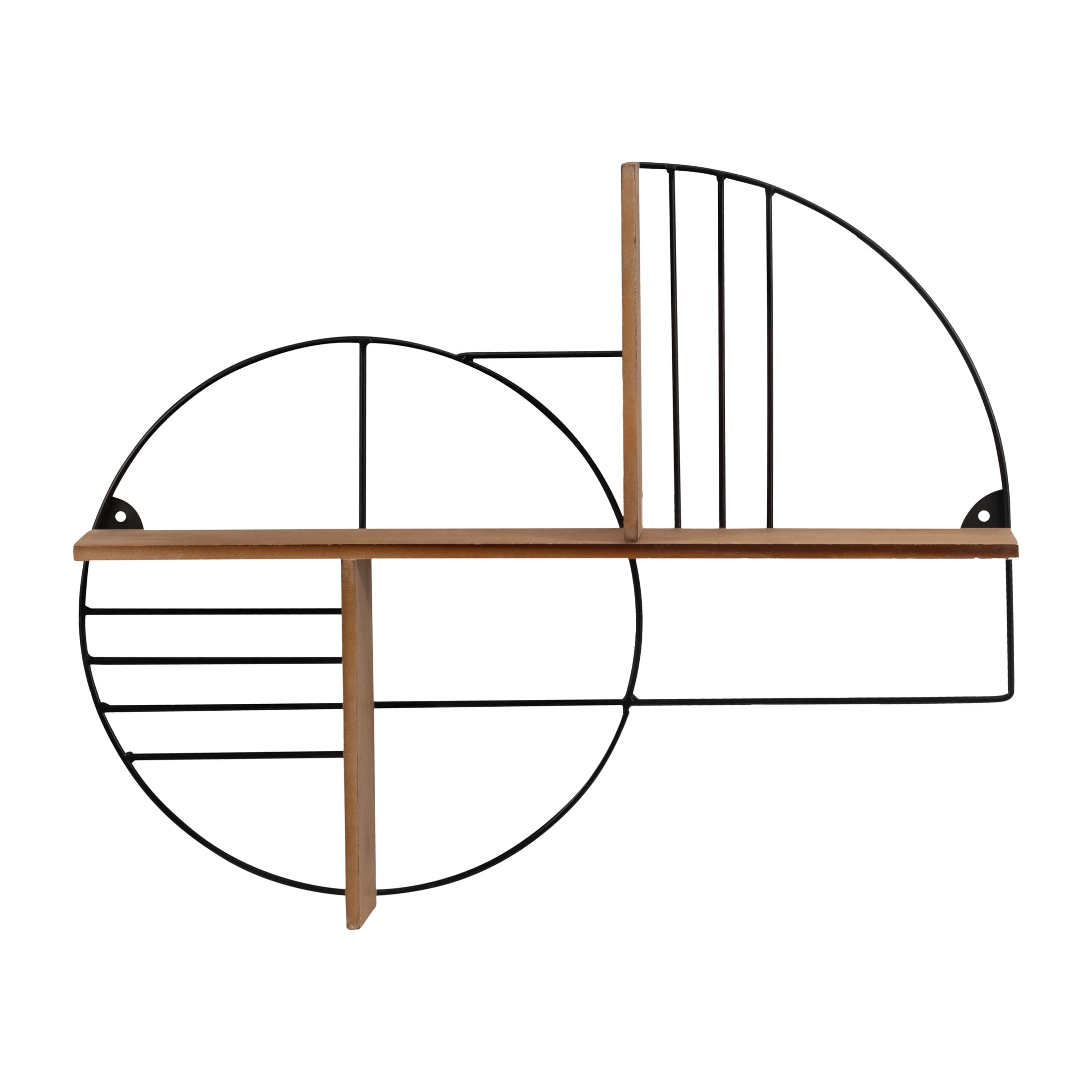 Sagebrook Home Neutral Metal/wood Natural 24" Modern Circles Wall Shelf - 24" x 4" x 19"