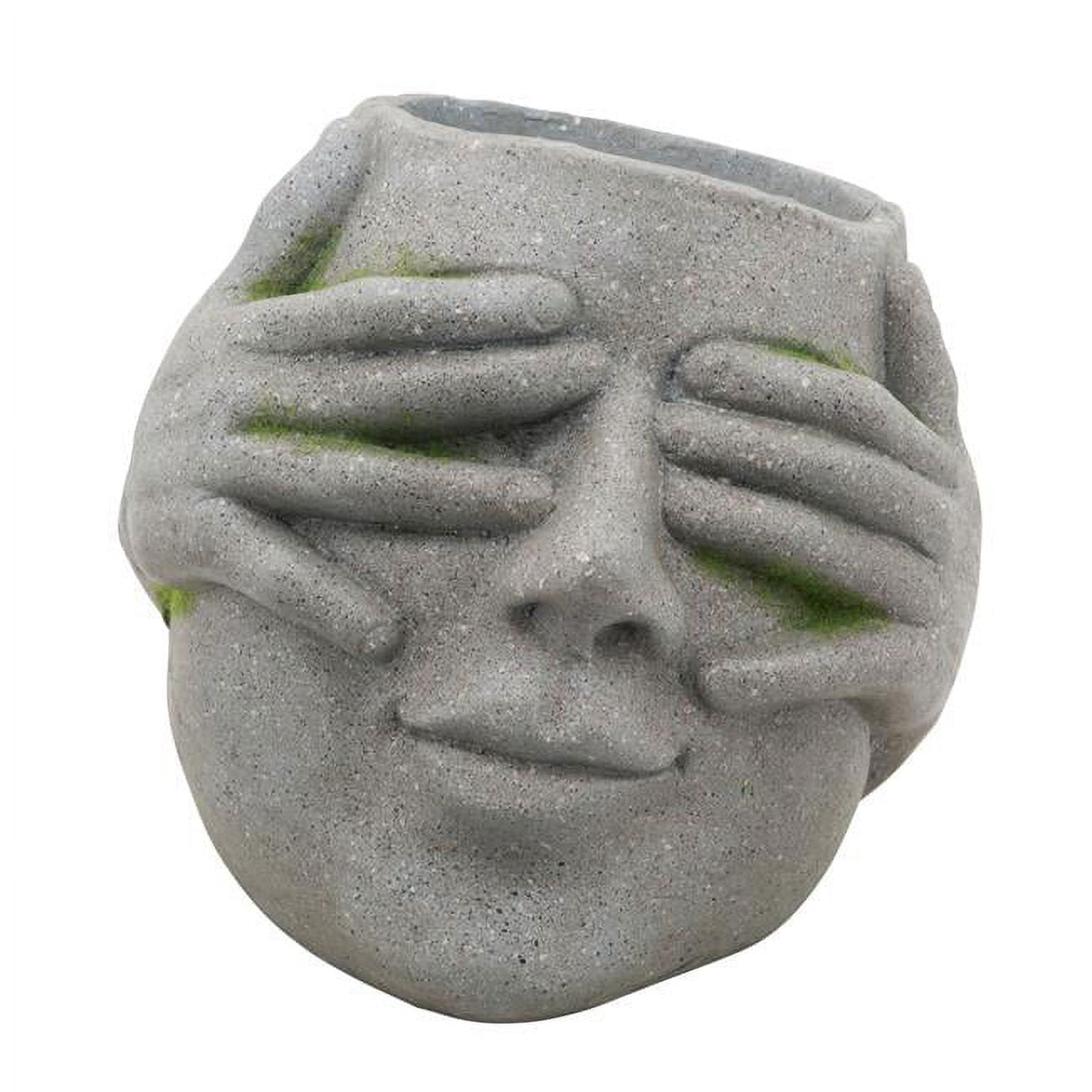 Sagebrook Home 10&#34; Wide Face with Hands Planter Pot Gray