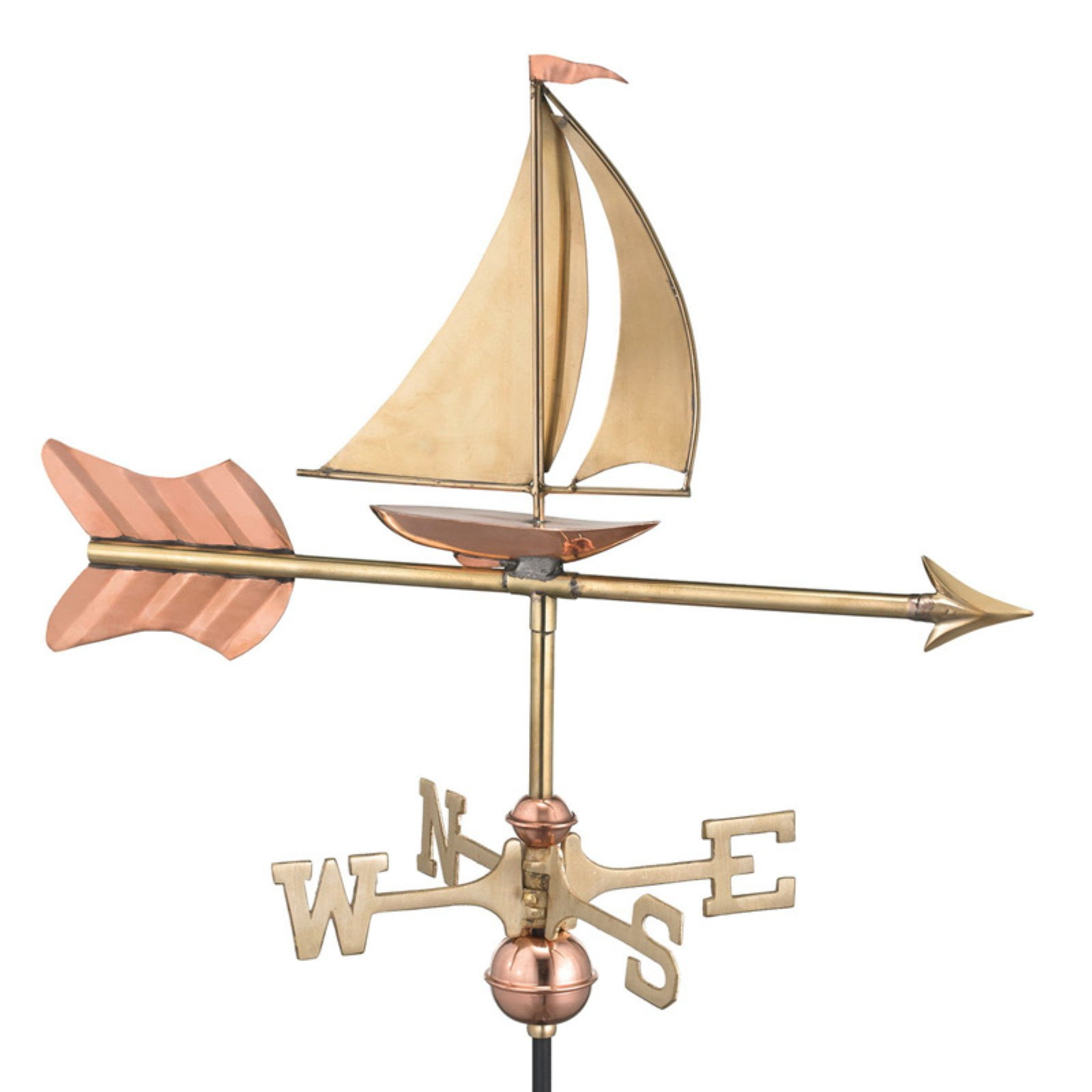 Good Directions 8803PG Sailboat Garden Weathervane with Garden Pole, Pure Copper